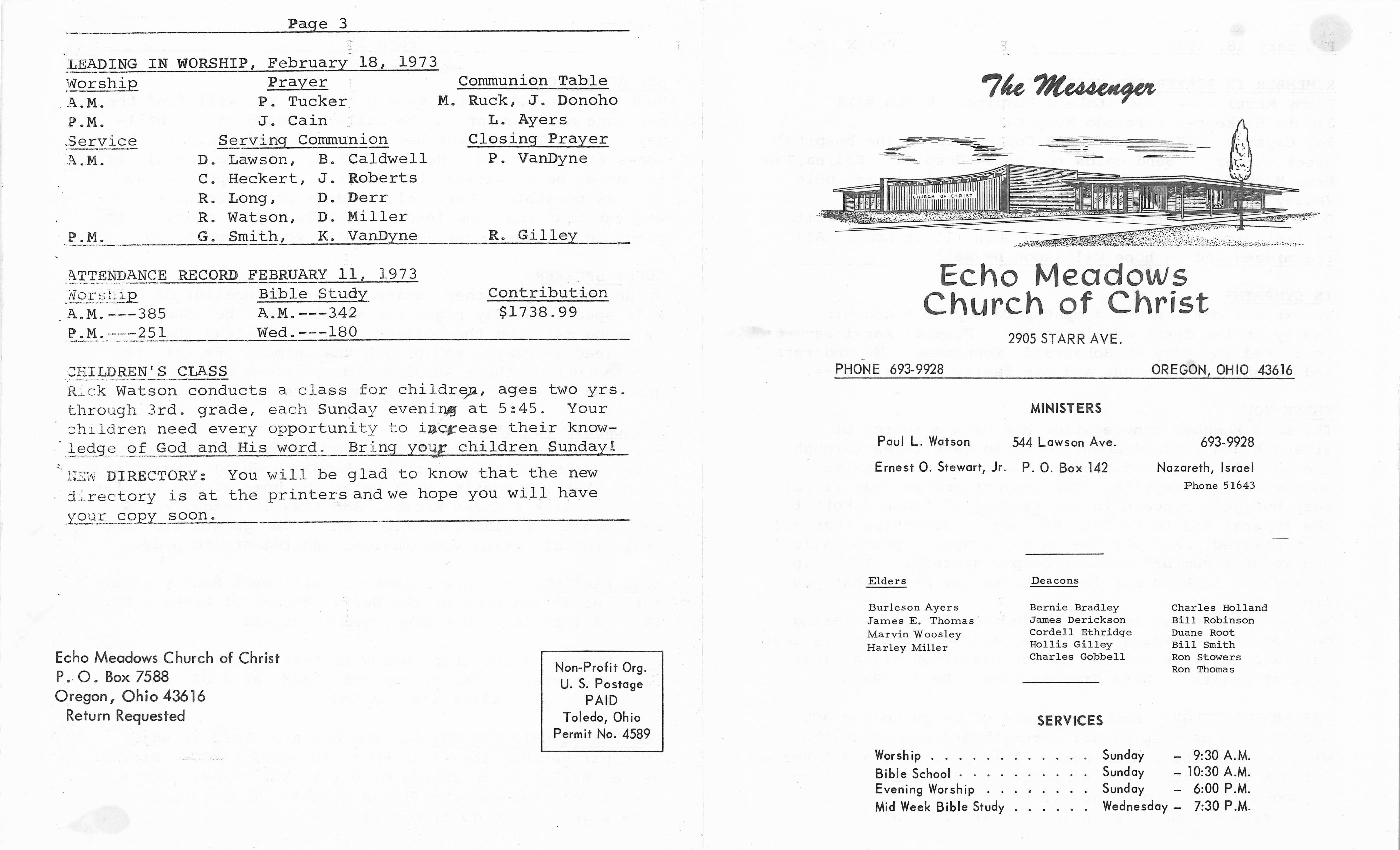 Scanned bulletin, page 1 of 1973-02-18.pdf
