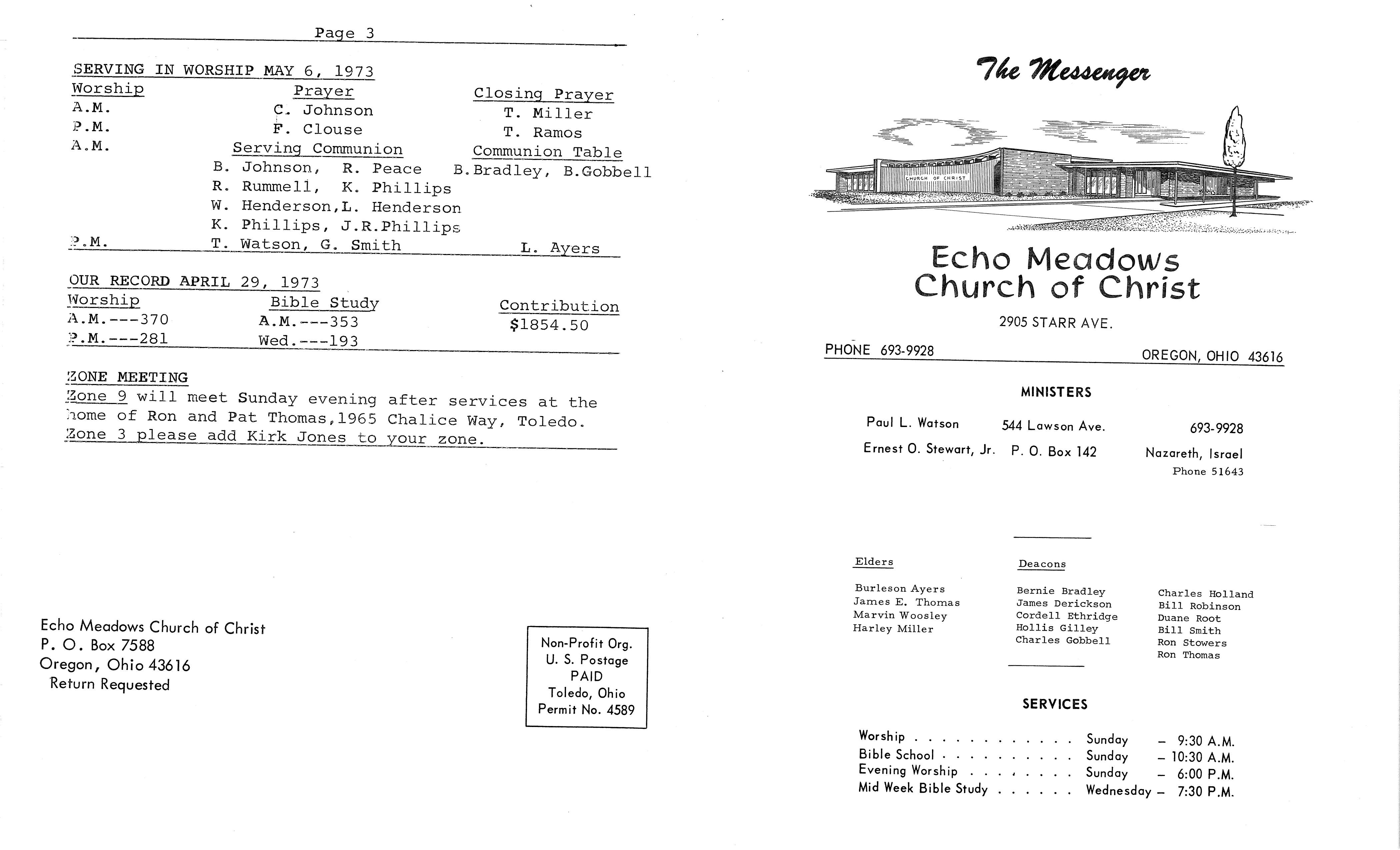 Scanned bulletin, page 1 of 1973-05-06.pdf