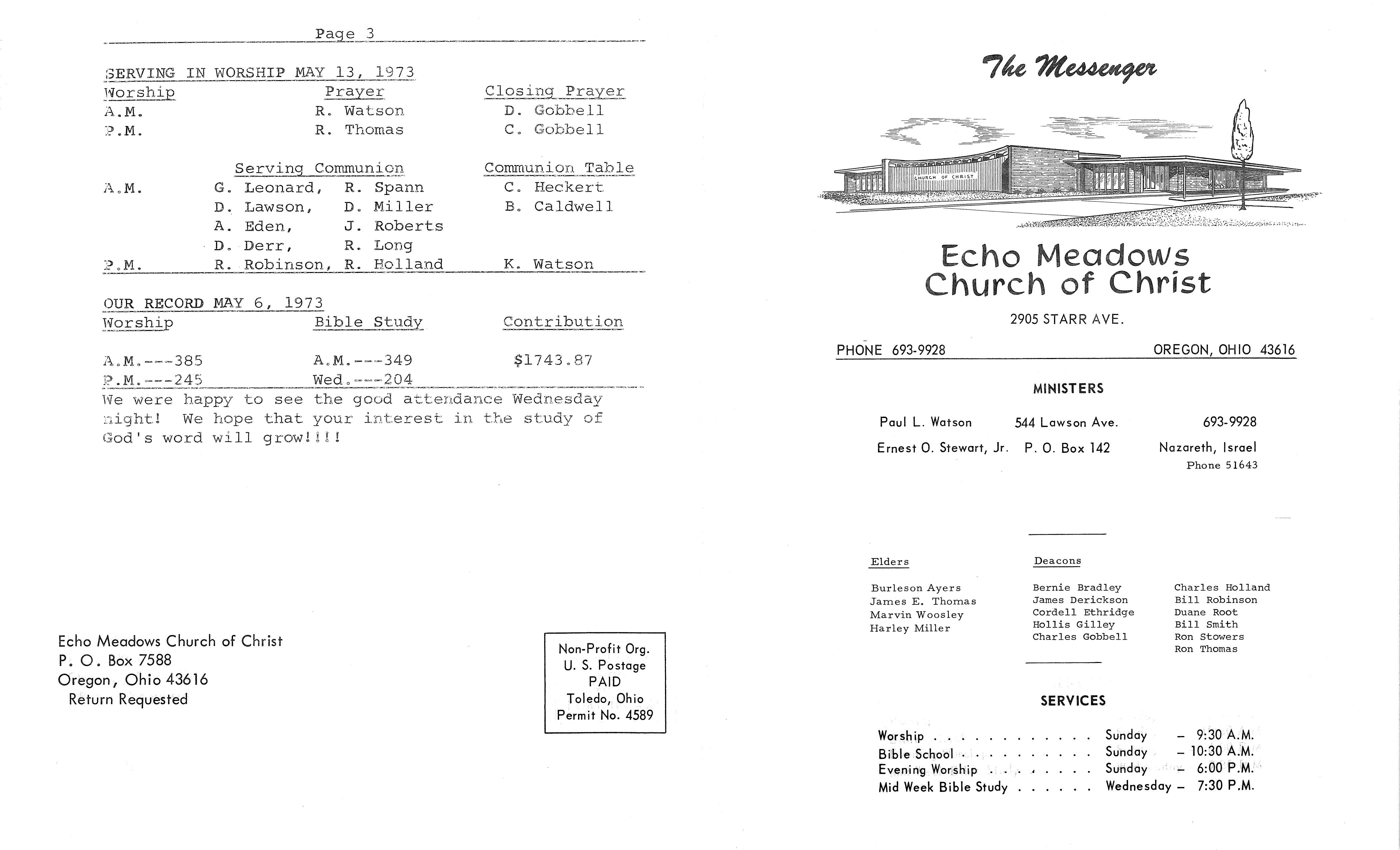 Scanned bulletin, page 1 of 1973-05-13.pdf