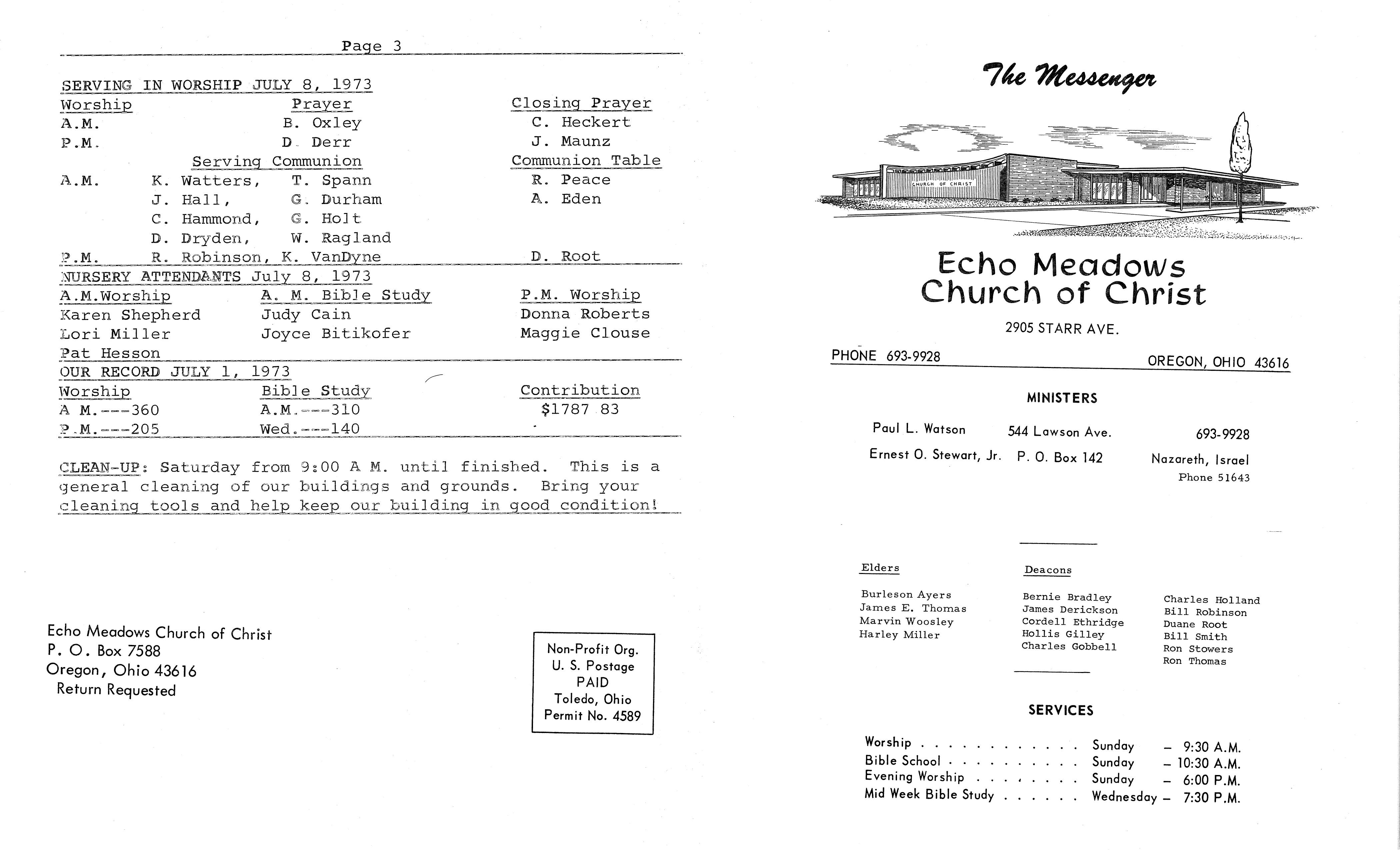 Scanned bulletin, page 1 of 1973-07-08.pdf