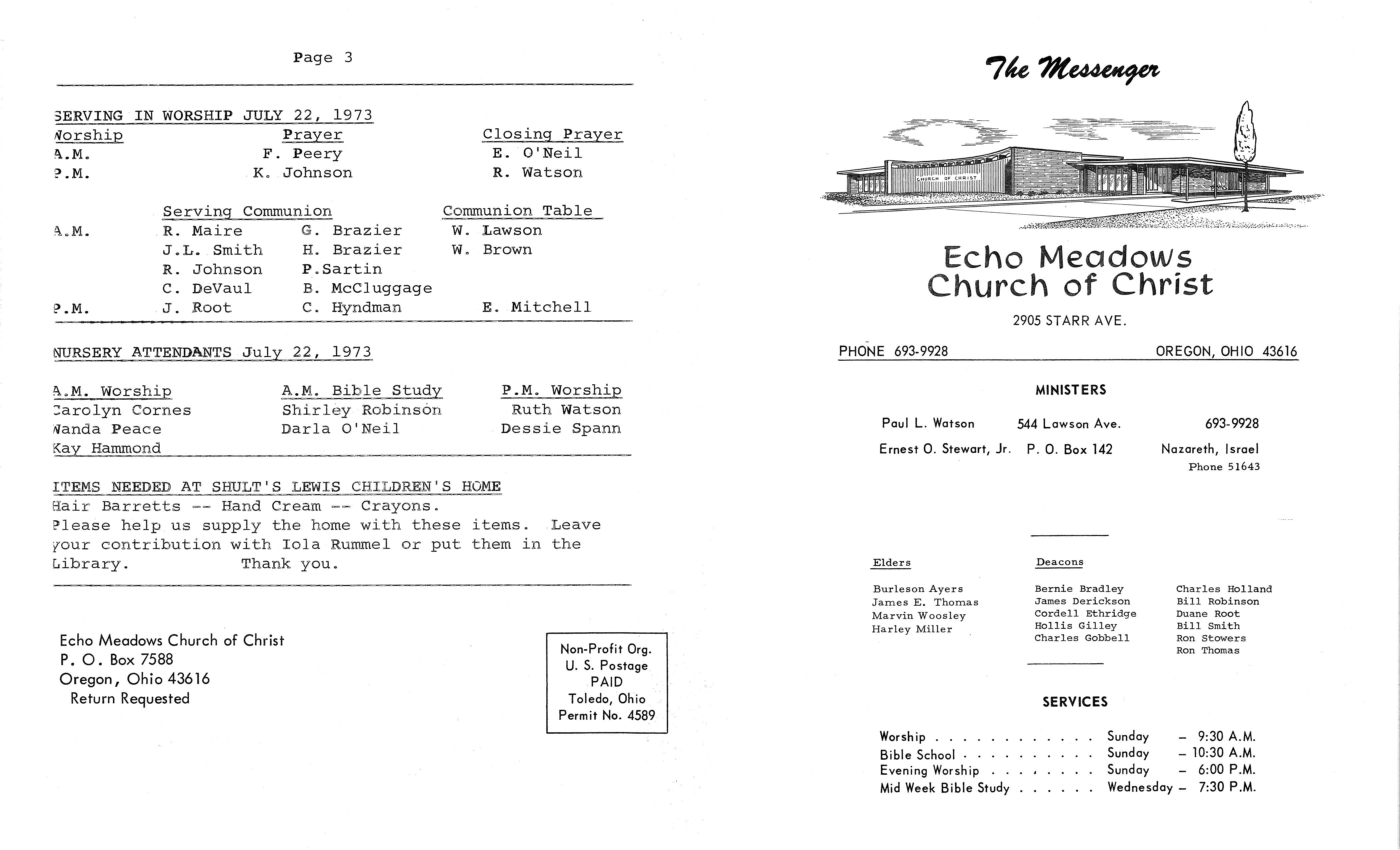 Scanned bulletin, page 1 of 1973-07-22.pdf