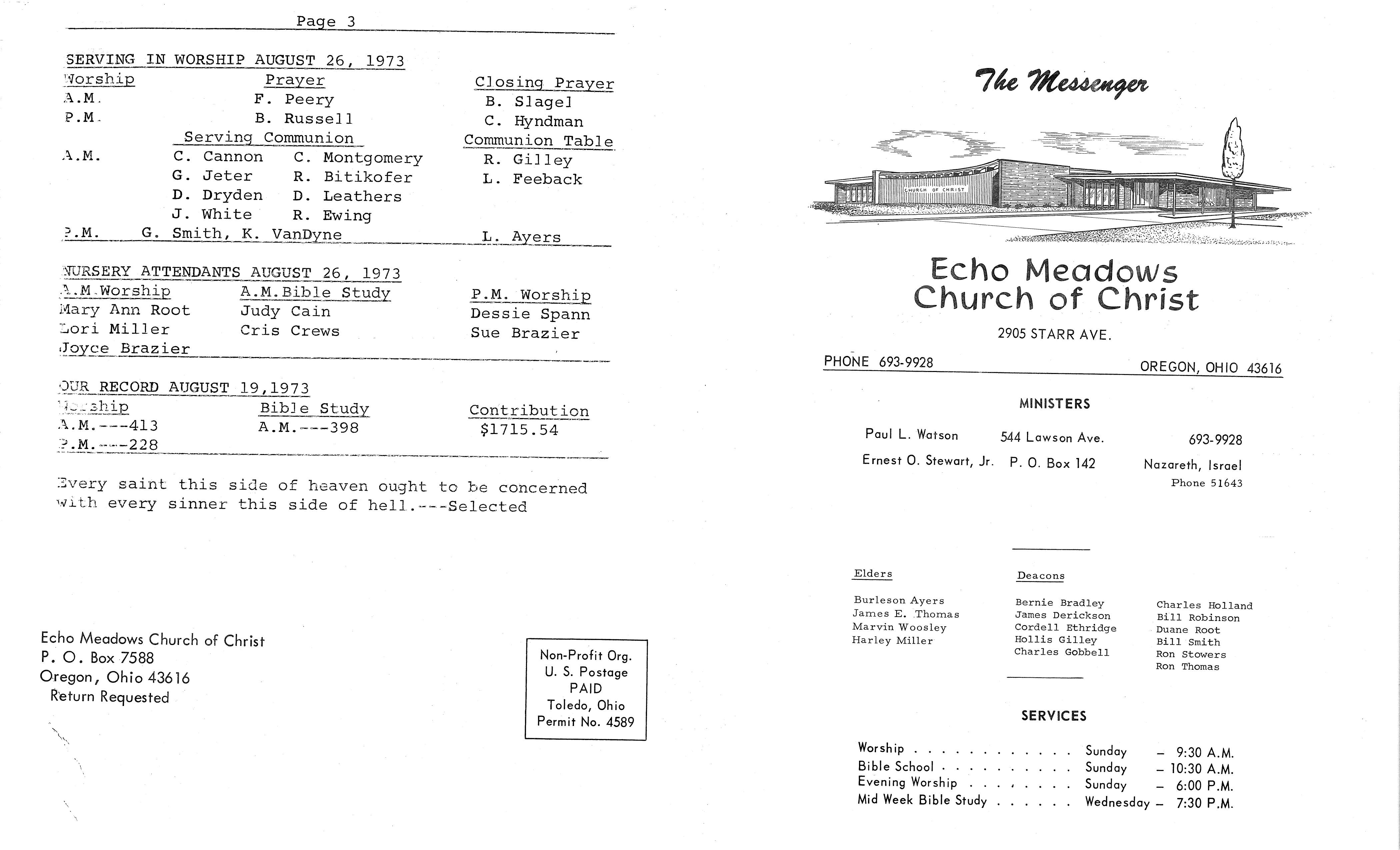 Scanned bulletin, page 1 of 1973-08-26.pdf