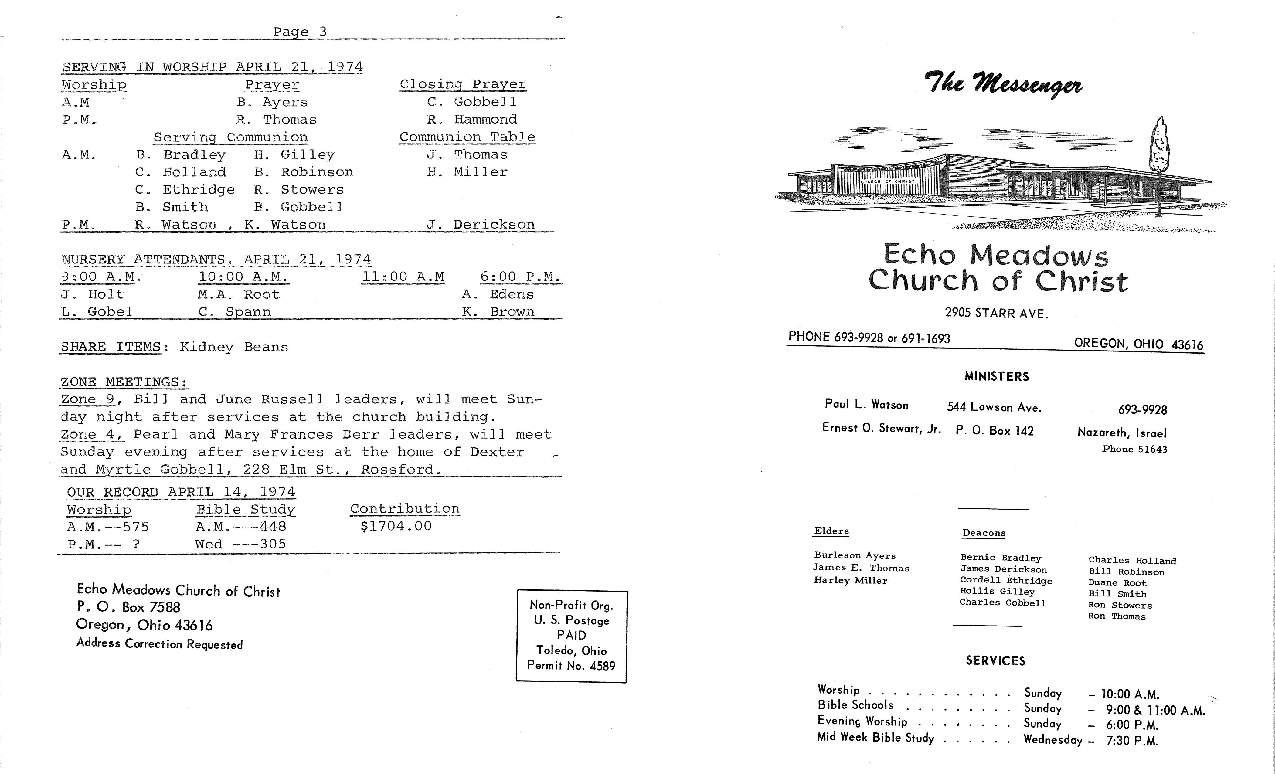 Scanned bulletin, page 1 of 1974-04-21.pdf