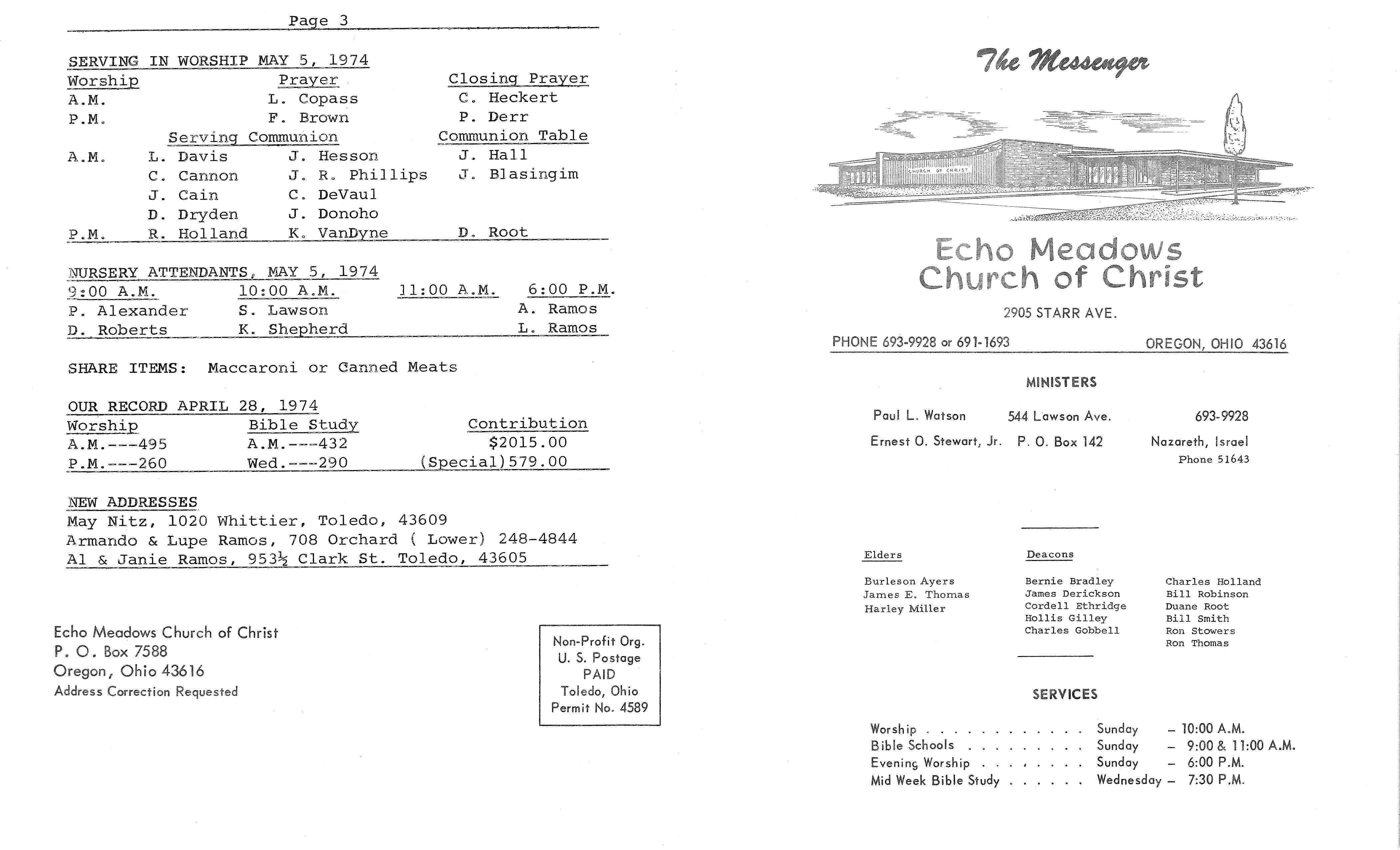 Scanned bulletin, page 1 of 1974-05-05.pdf
