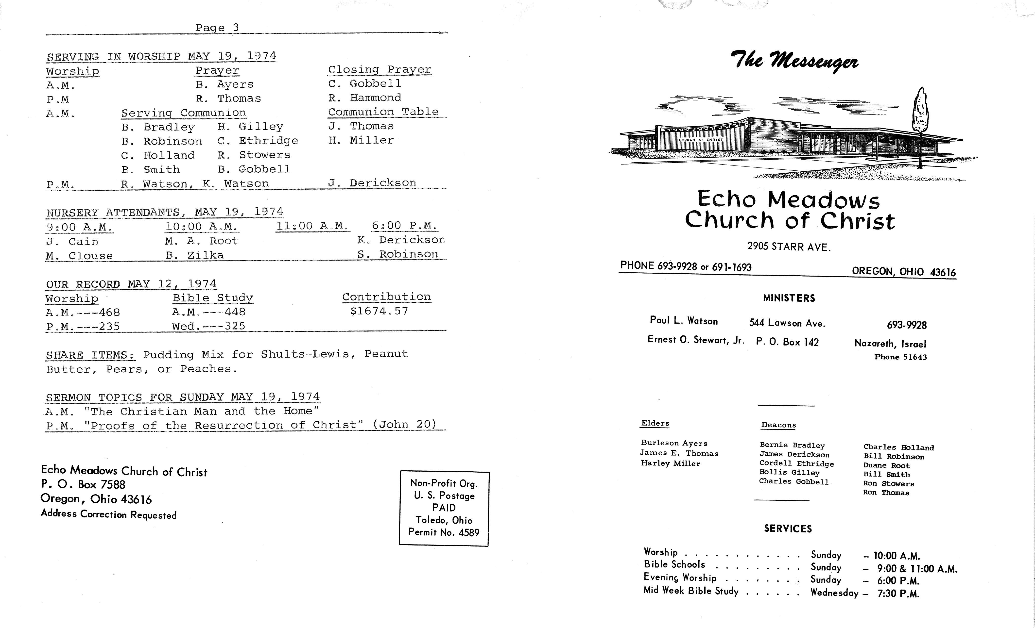 Scanned bulletin, page 1 of 1974-05-19.pdf
