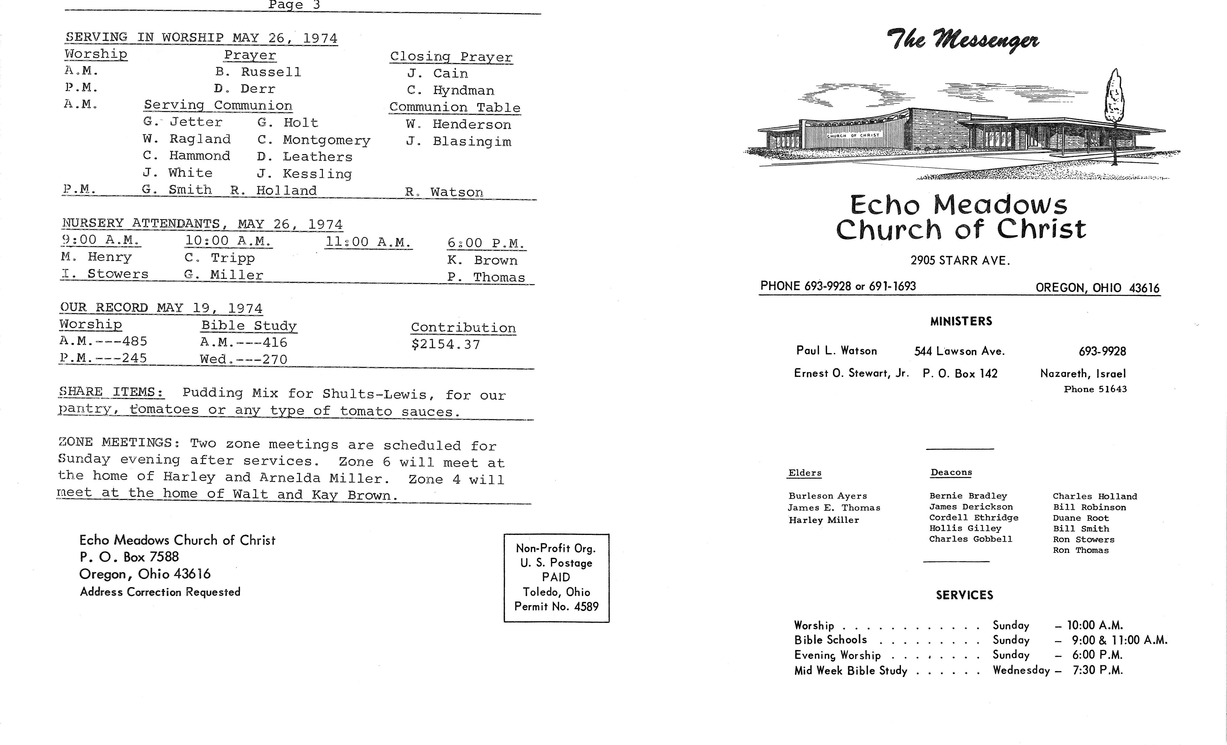 Scanned bulletin, page 1 of 1974-05-26.pdf