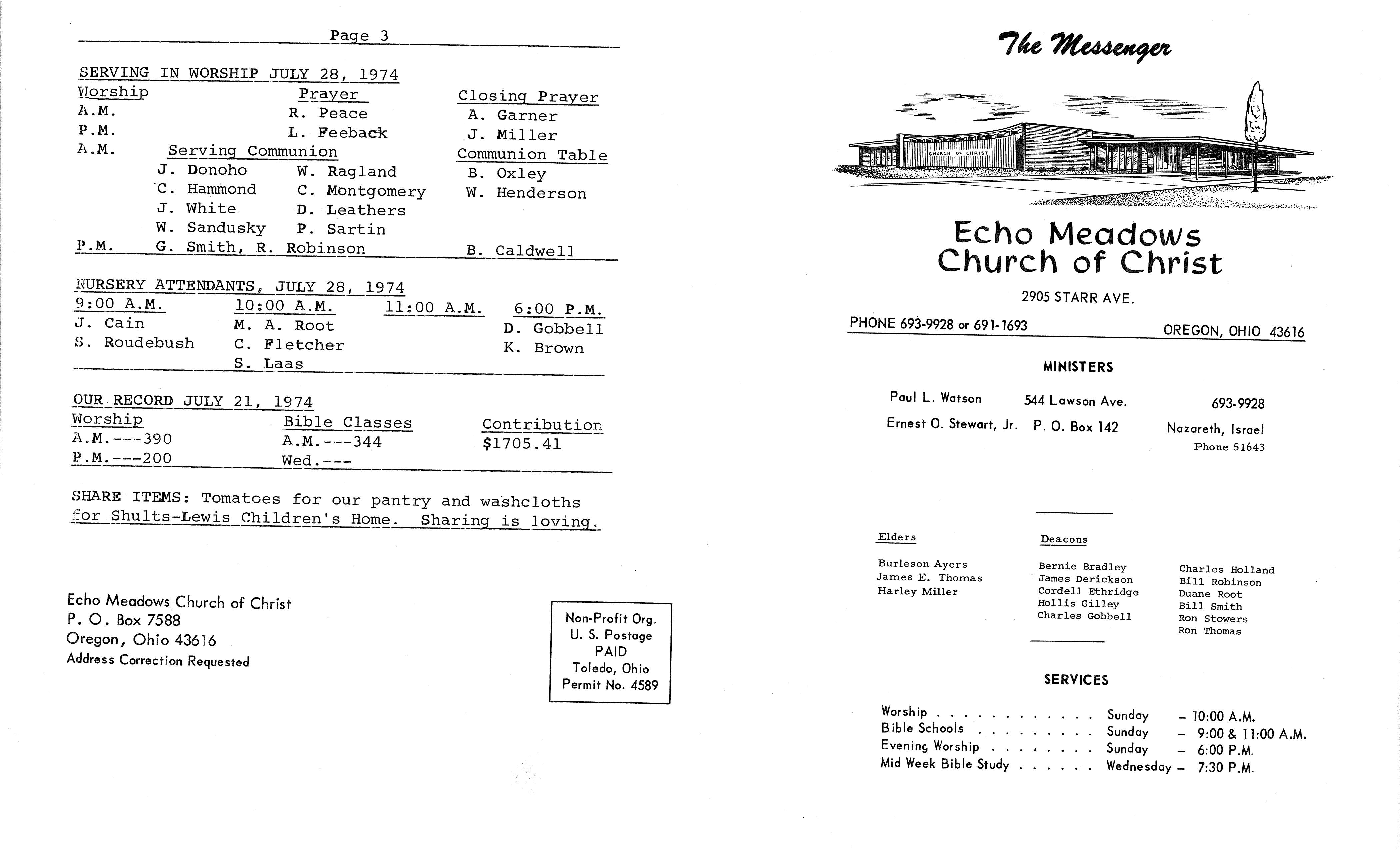 Scanned bulletin, page 1 of 1974-07-28.pdf