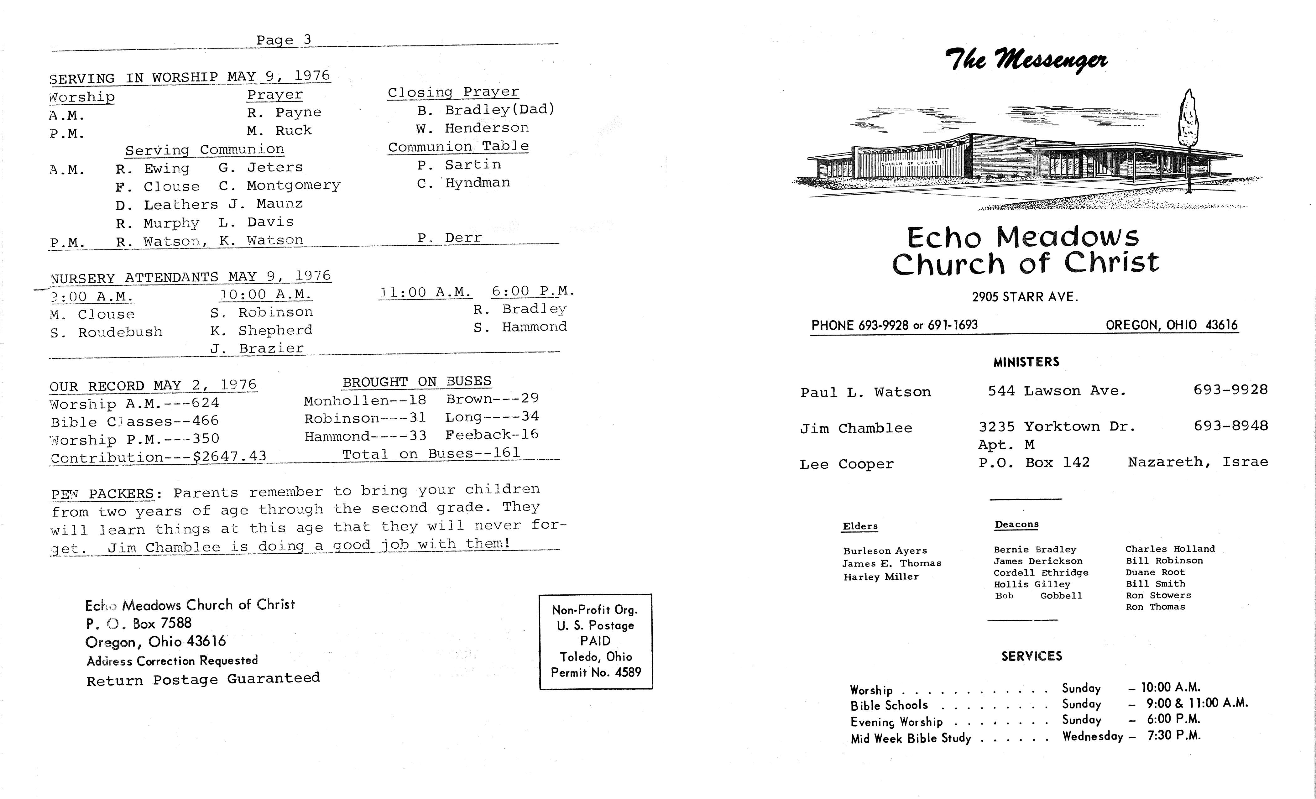 Scanned bulletin, page 1 of 1976-05-09.pdf