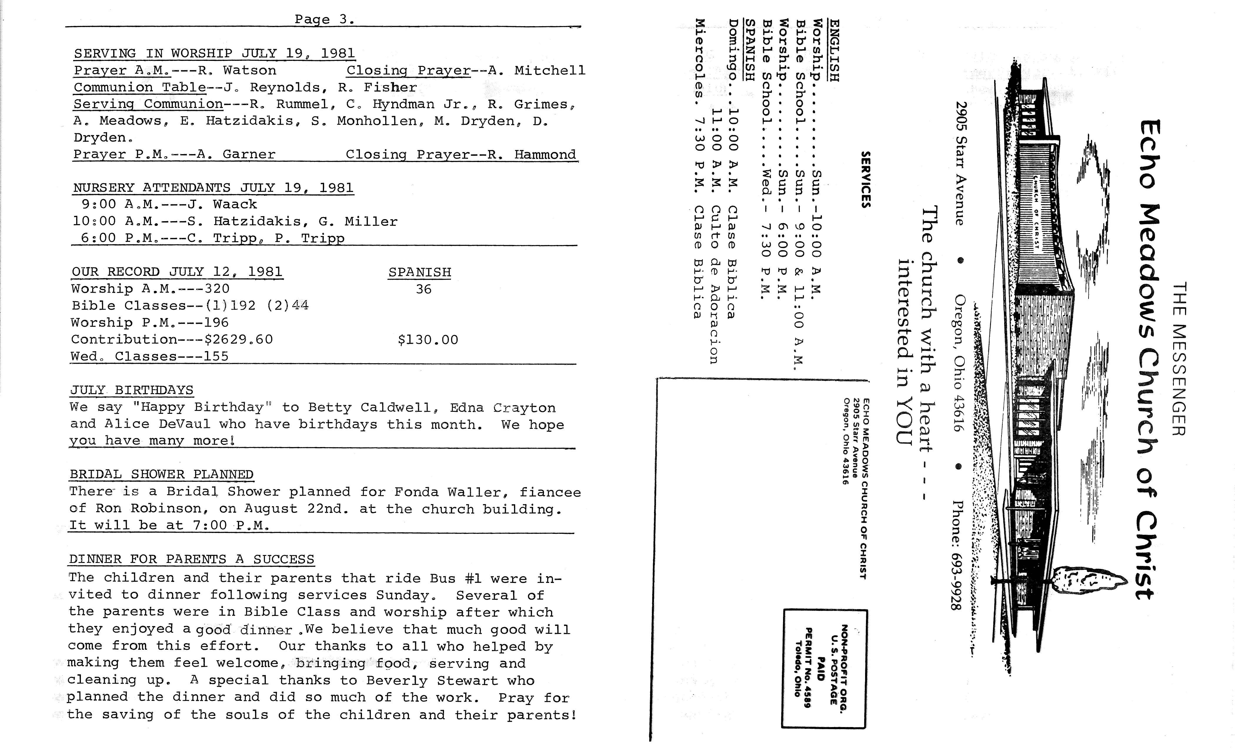 Scanned bulletin, page 1 of 1981-07-19.pdf