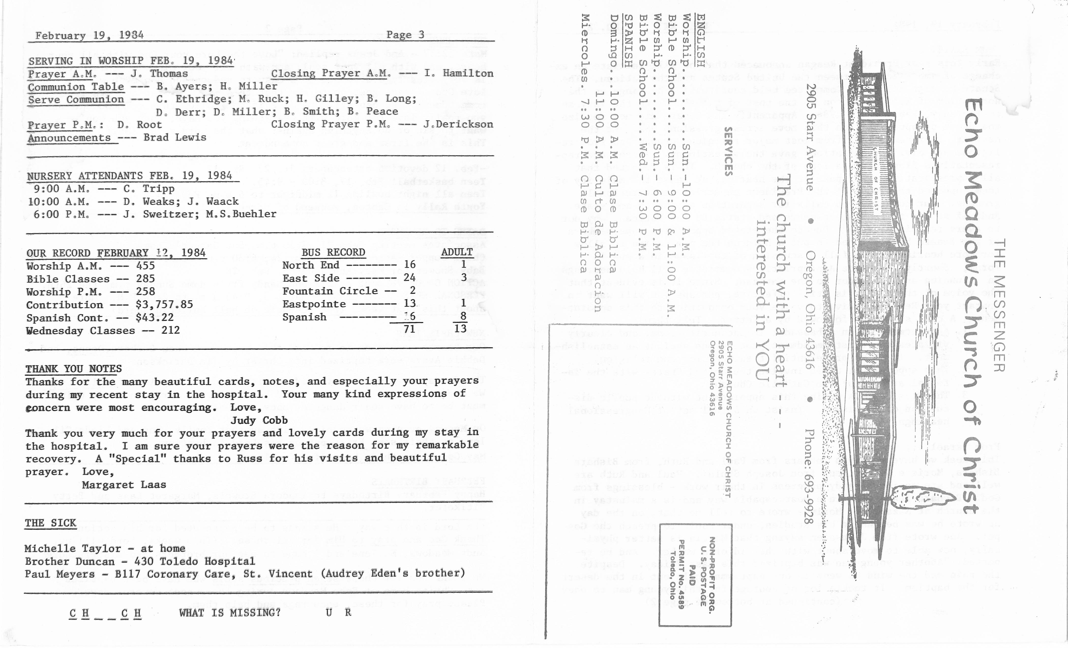 Scanned bulletin, page 1 of 1984-02-19.pdf