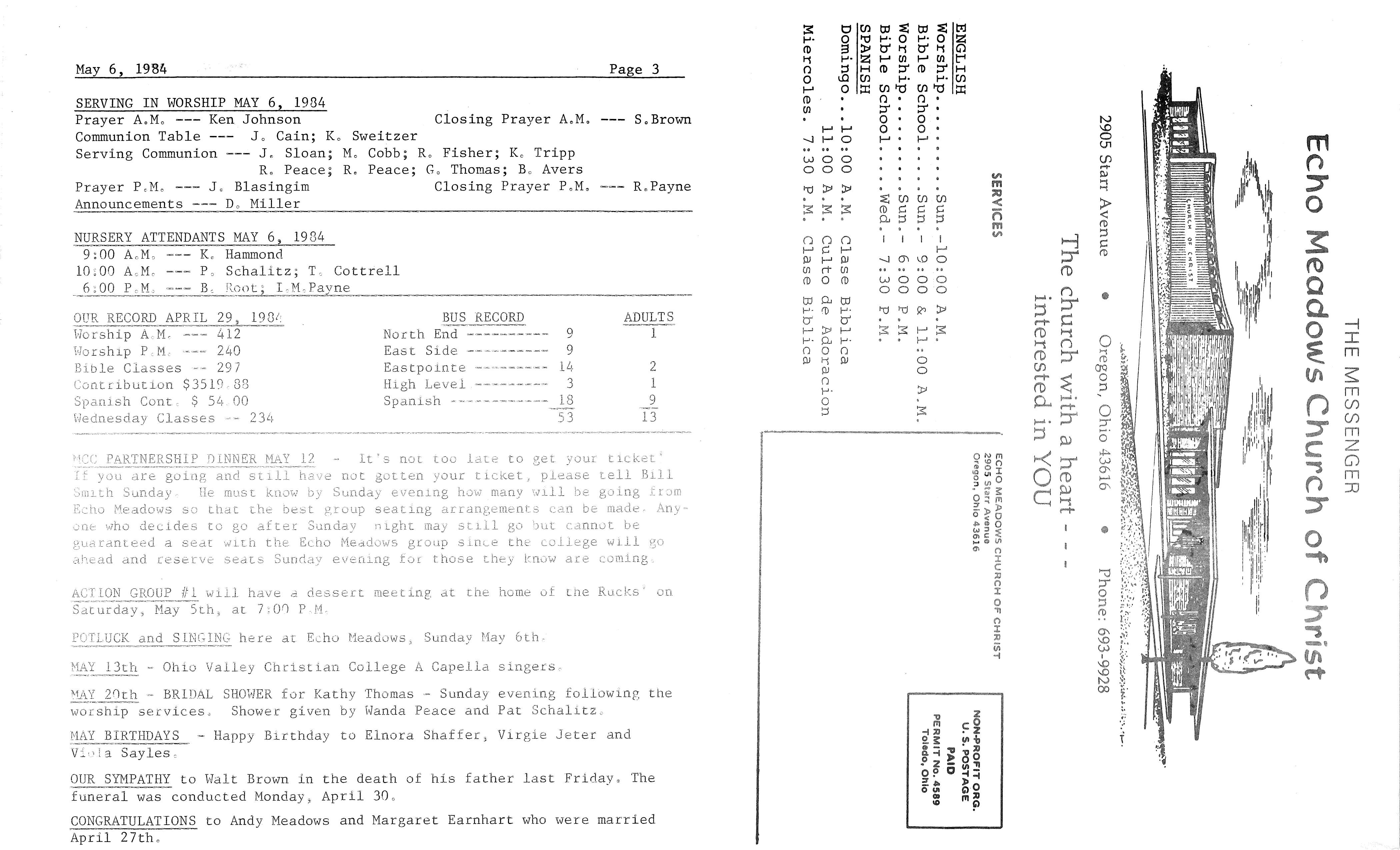 Scanned bulletin, page 1 of 1984-05-06.pdf