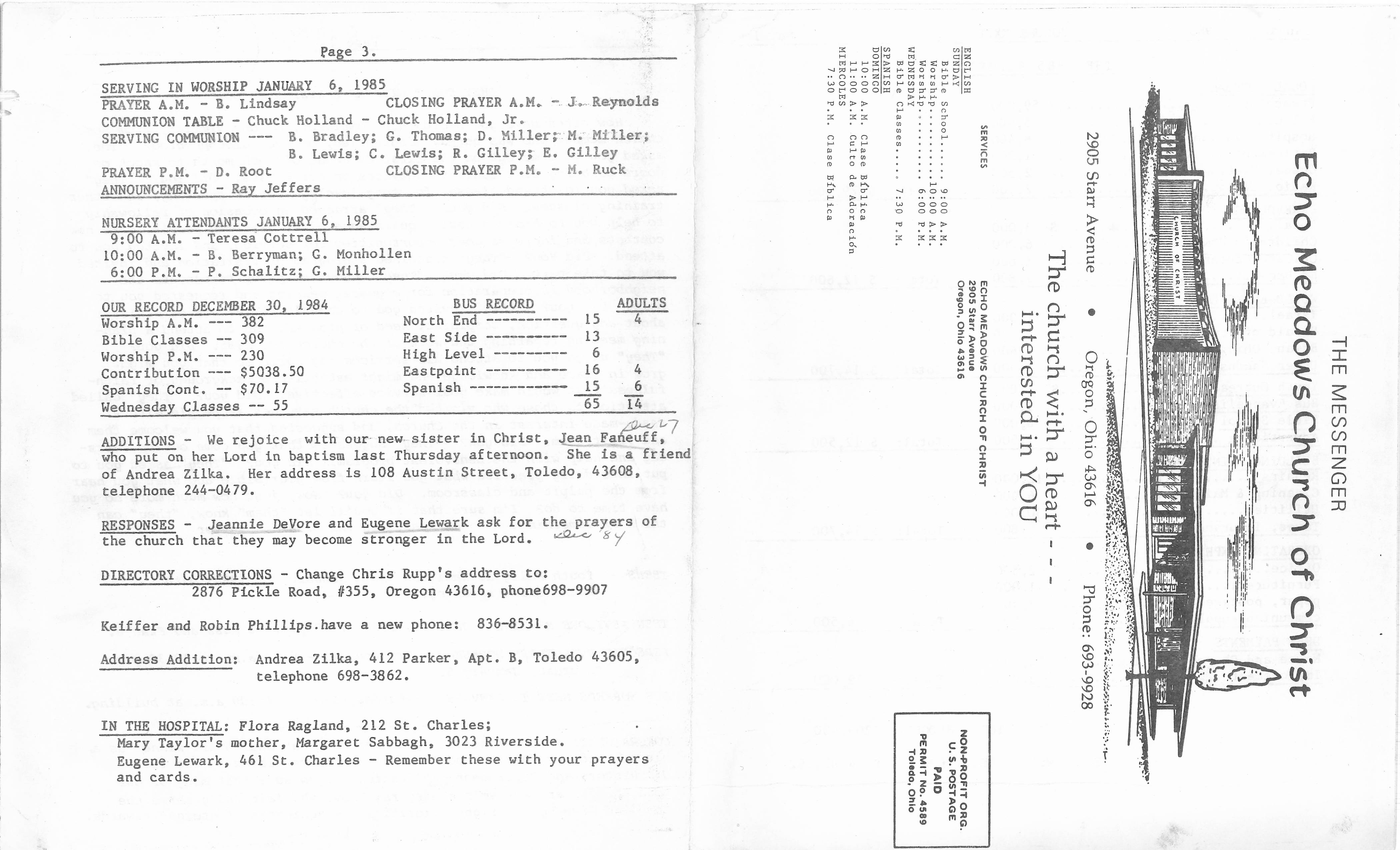 Scanned bulletin, page 1 of 1985-01-06.pdf