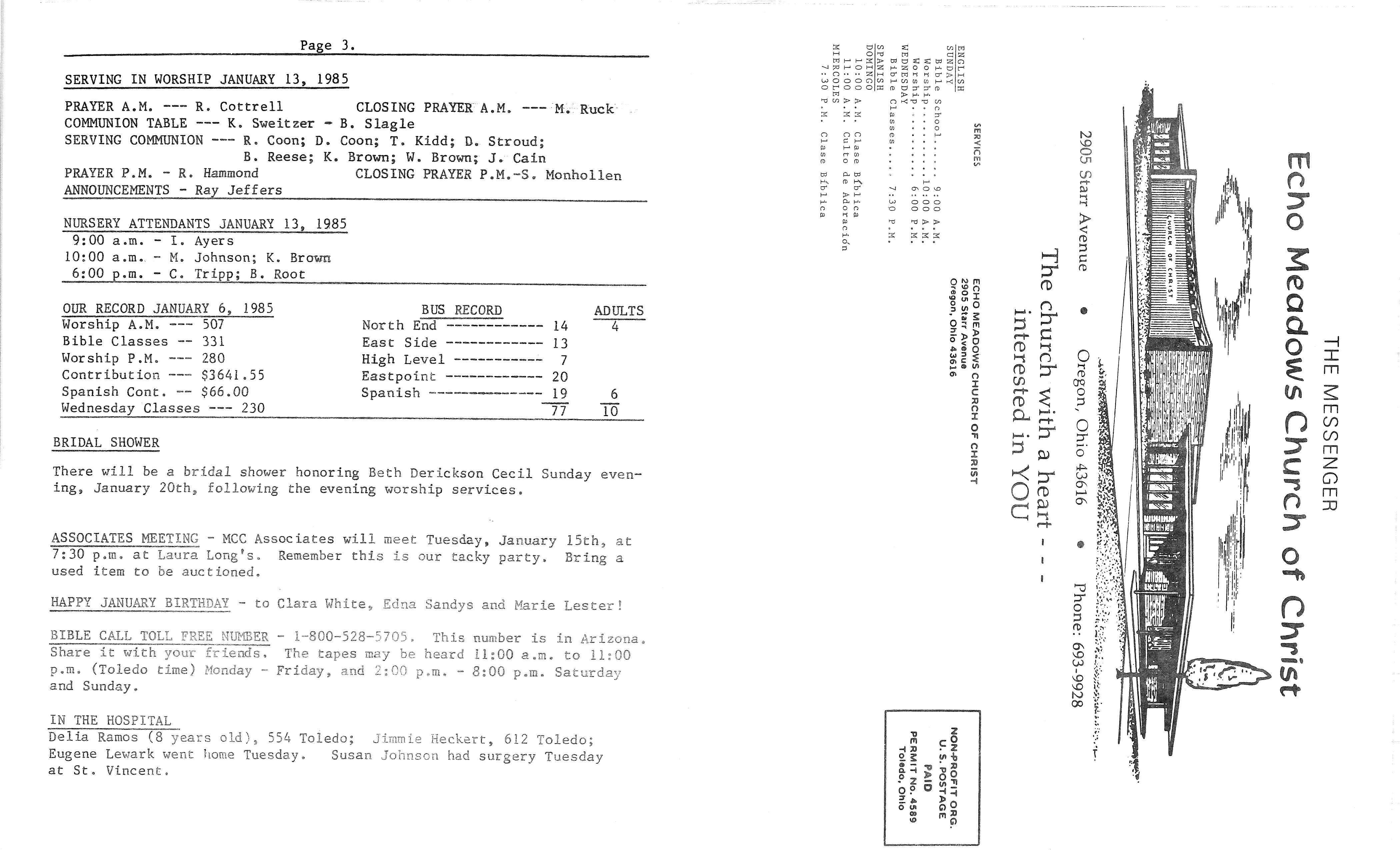 Scanned bulletin, page 1 of 1985-01-13.pdf