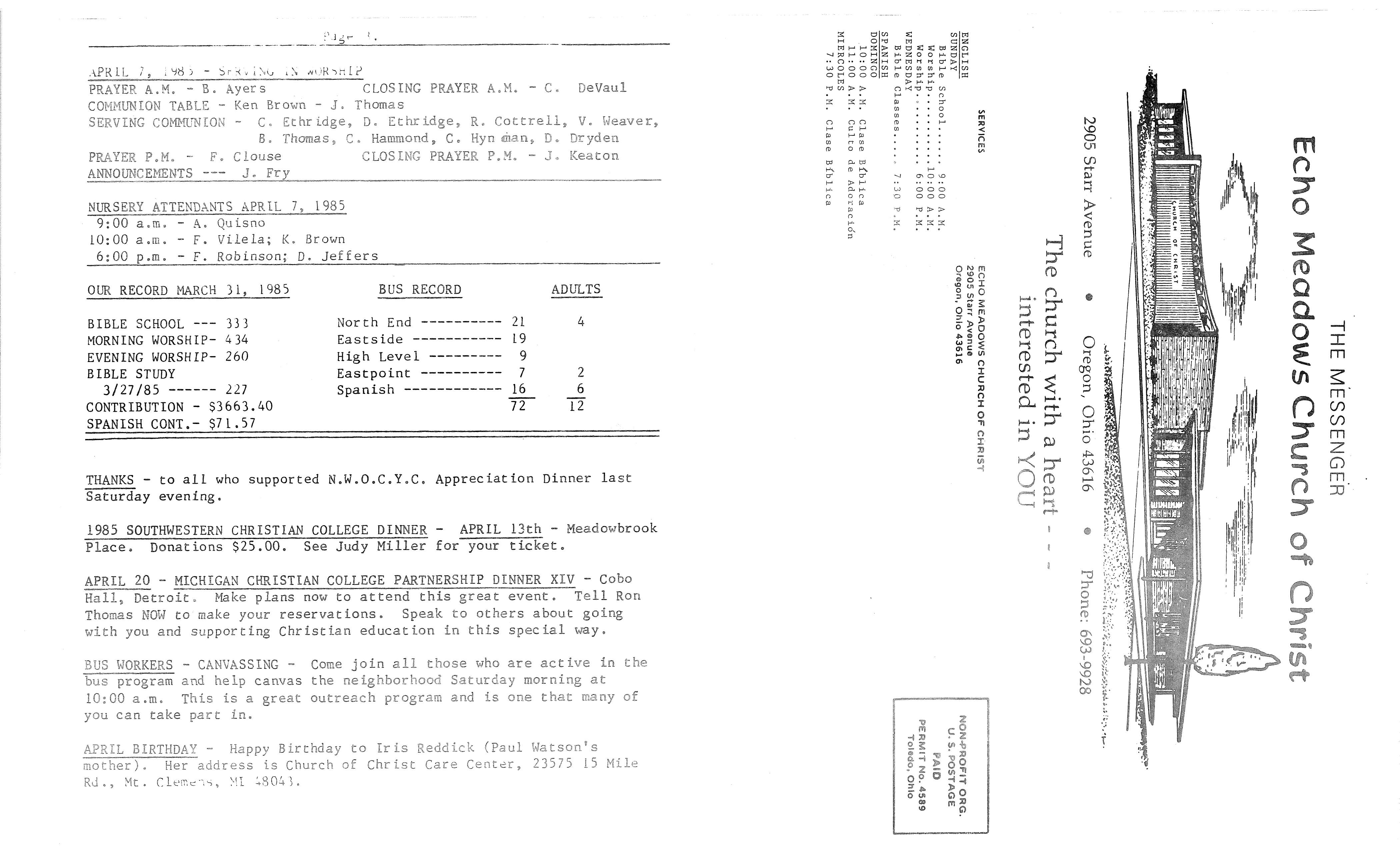 Scanned bulletin, page 1 of 1985-04-07.pdf