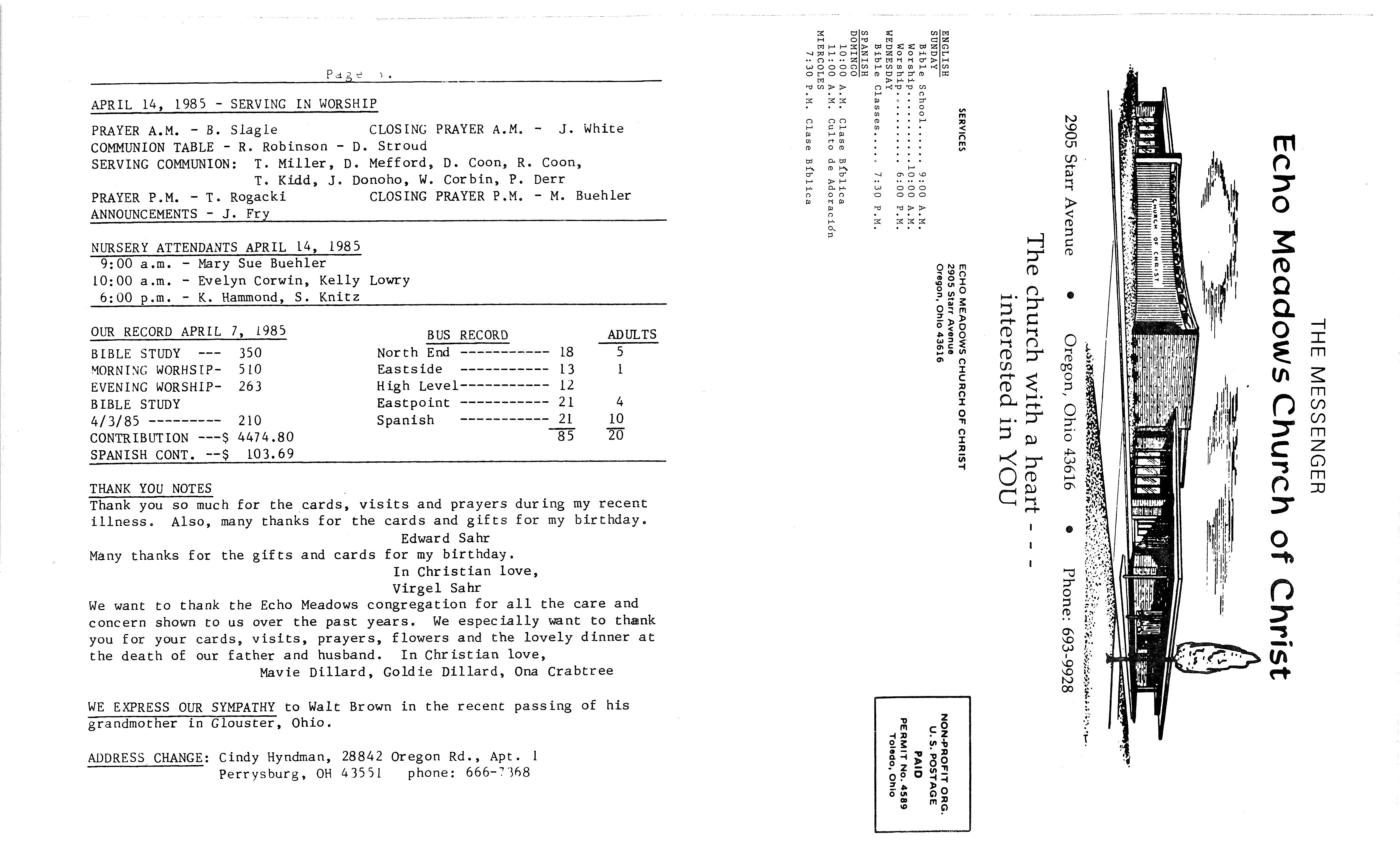 Scanned bulletin, page 1 of 1985-04-14.pdf