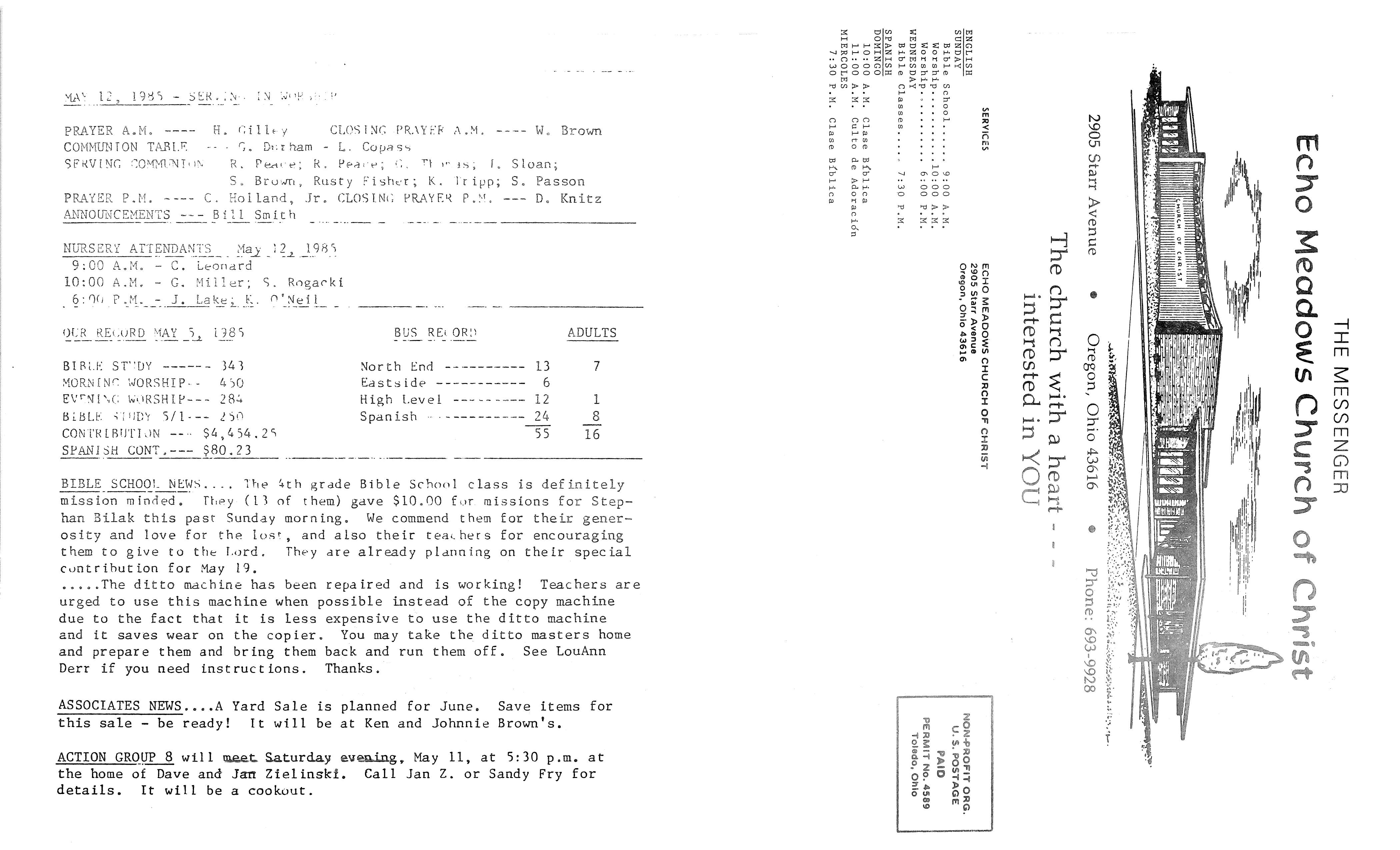 Scanned bulletin, page 1 of 1985-05-12.pdf