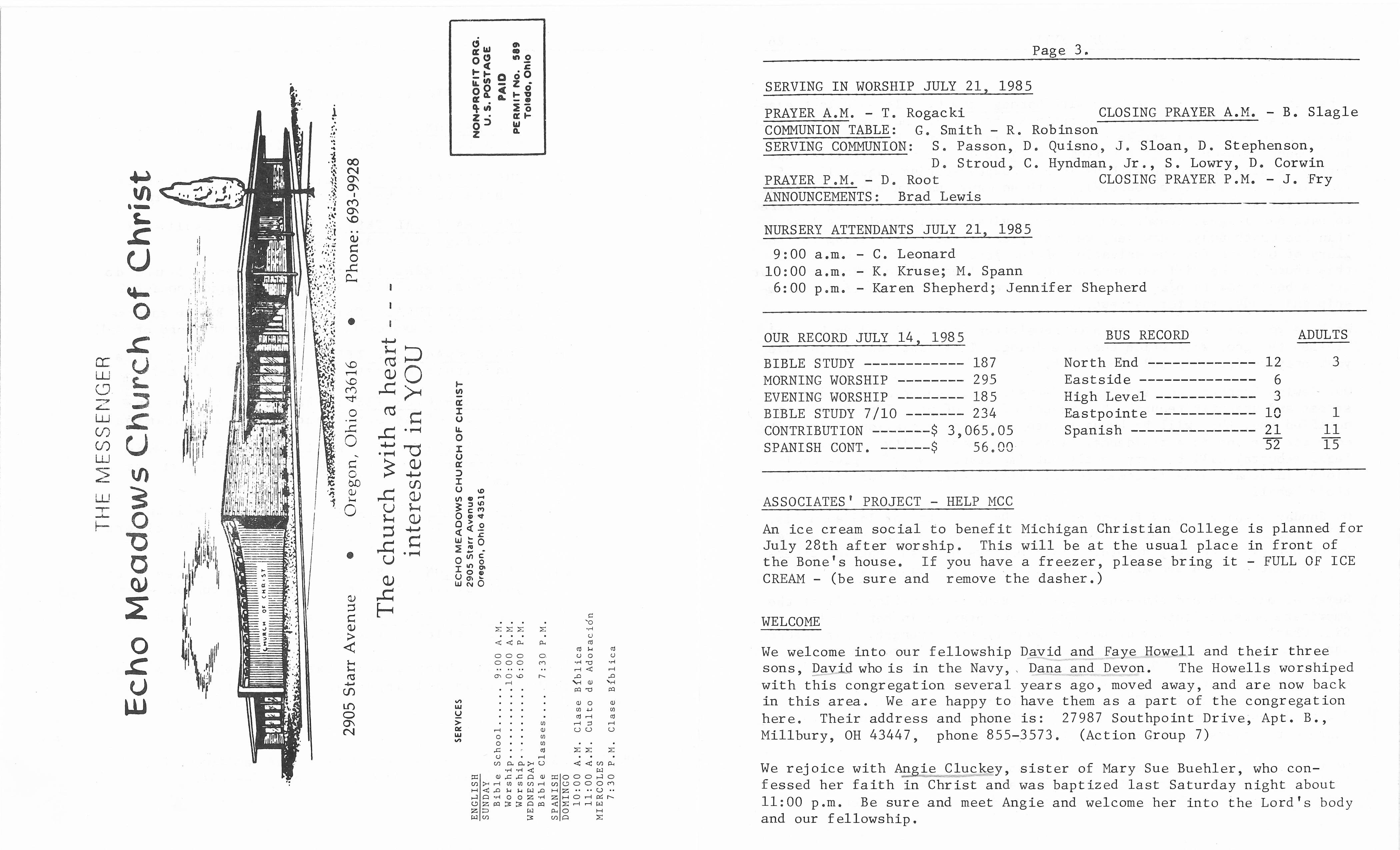 Scanned bulletin, page 1 of 1985-07-21.pdf