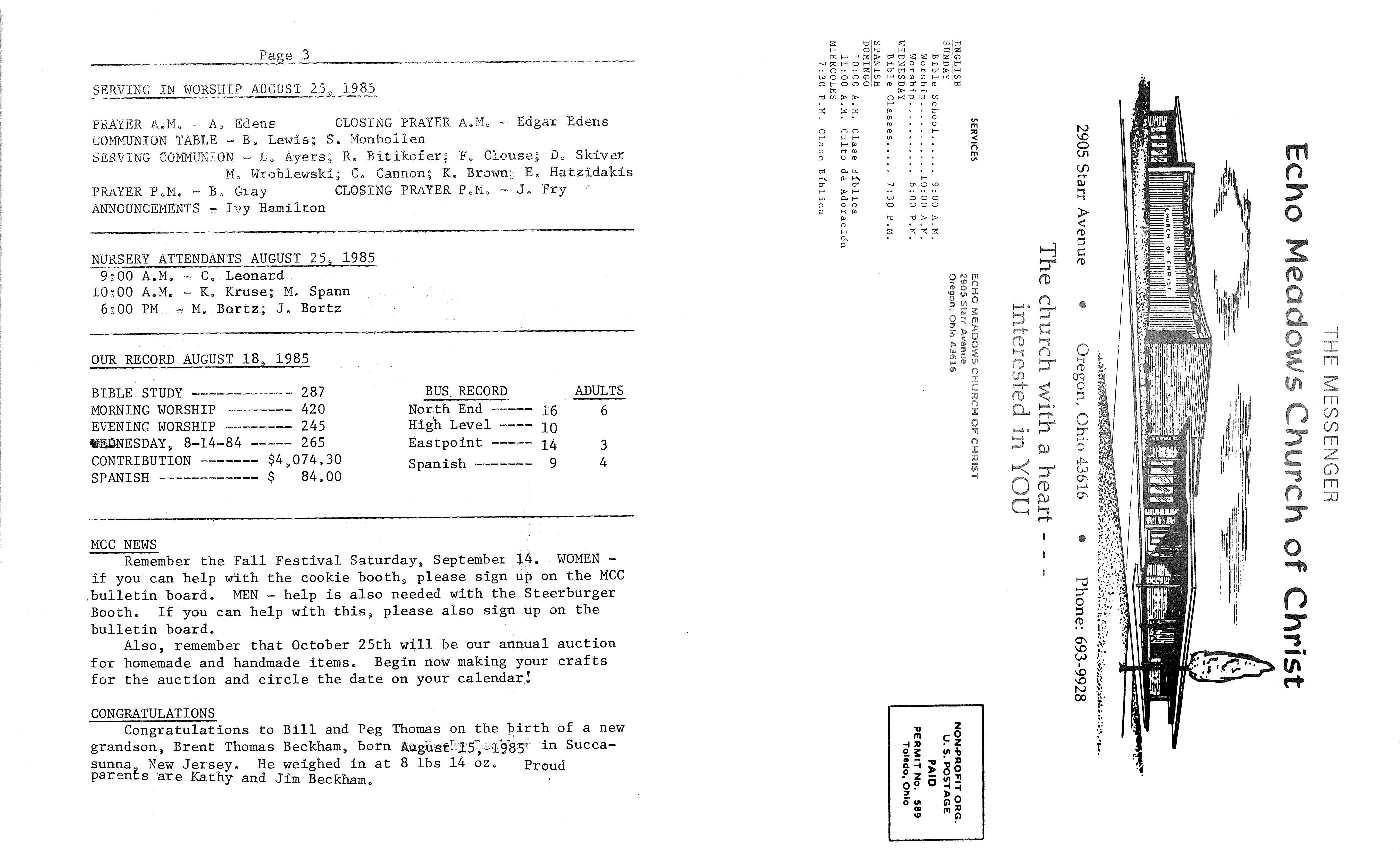 Scanned bulletin, page 1 of 1985-08-25.pdf