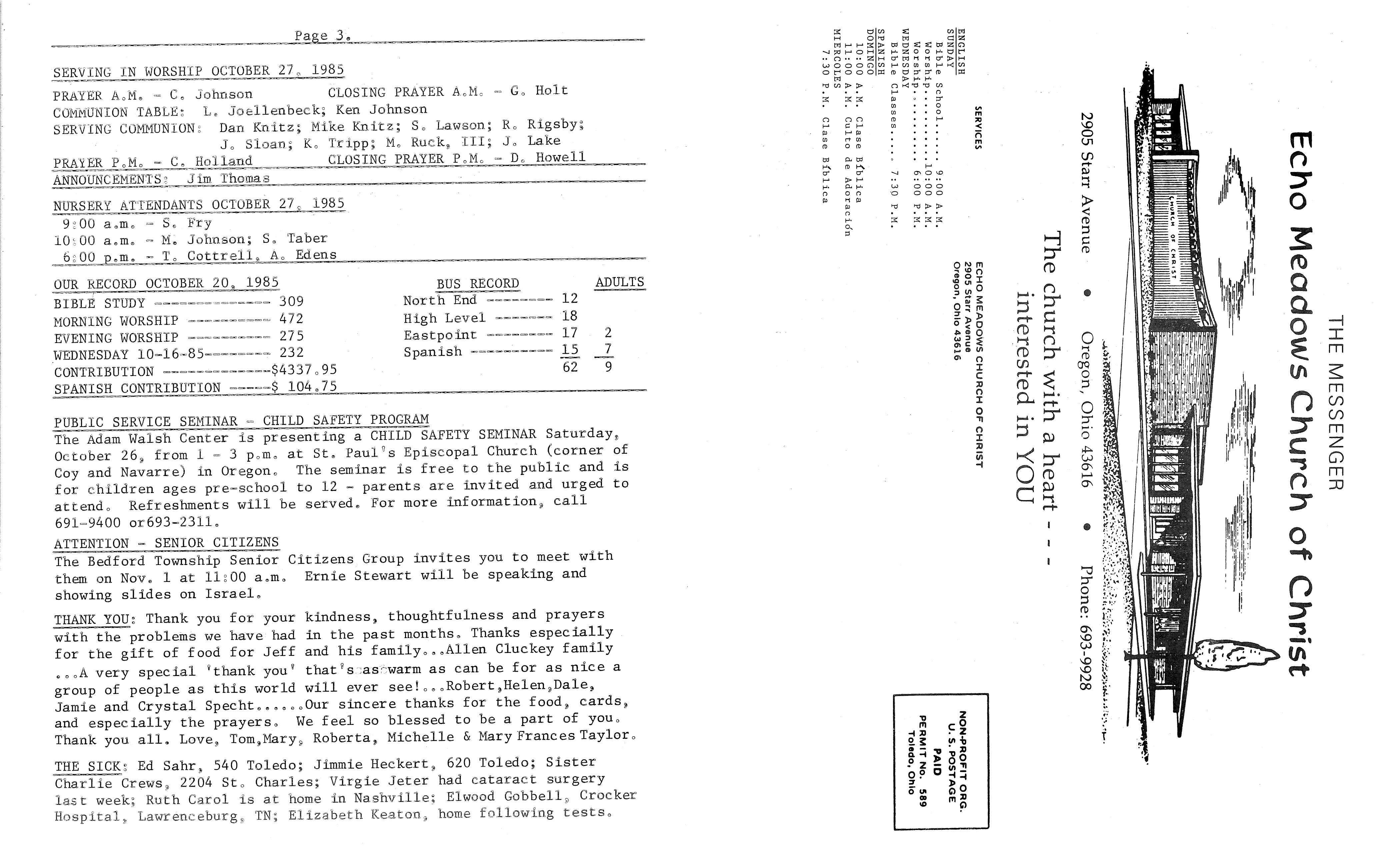 Scanned bulletin, page 1 of 1985-10-27.pdf