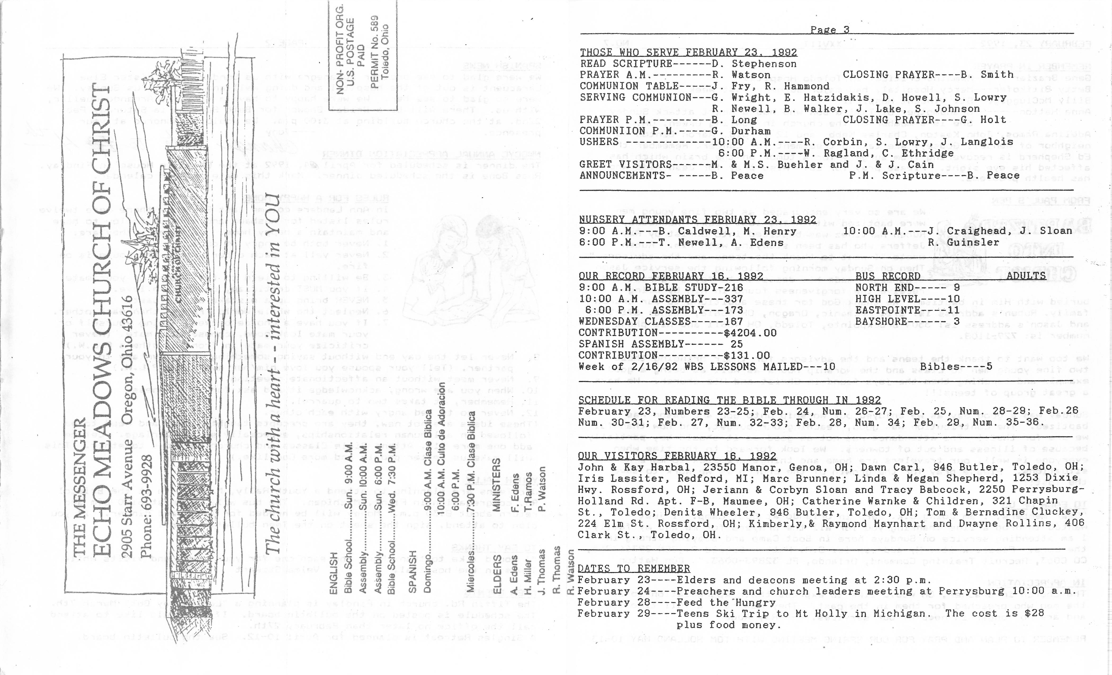 Scanned bulletin, page 1 of 1992-02-23.pdf