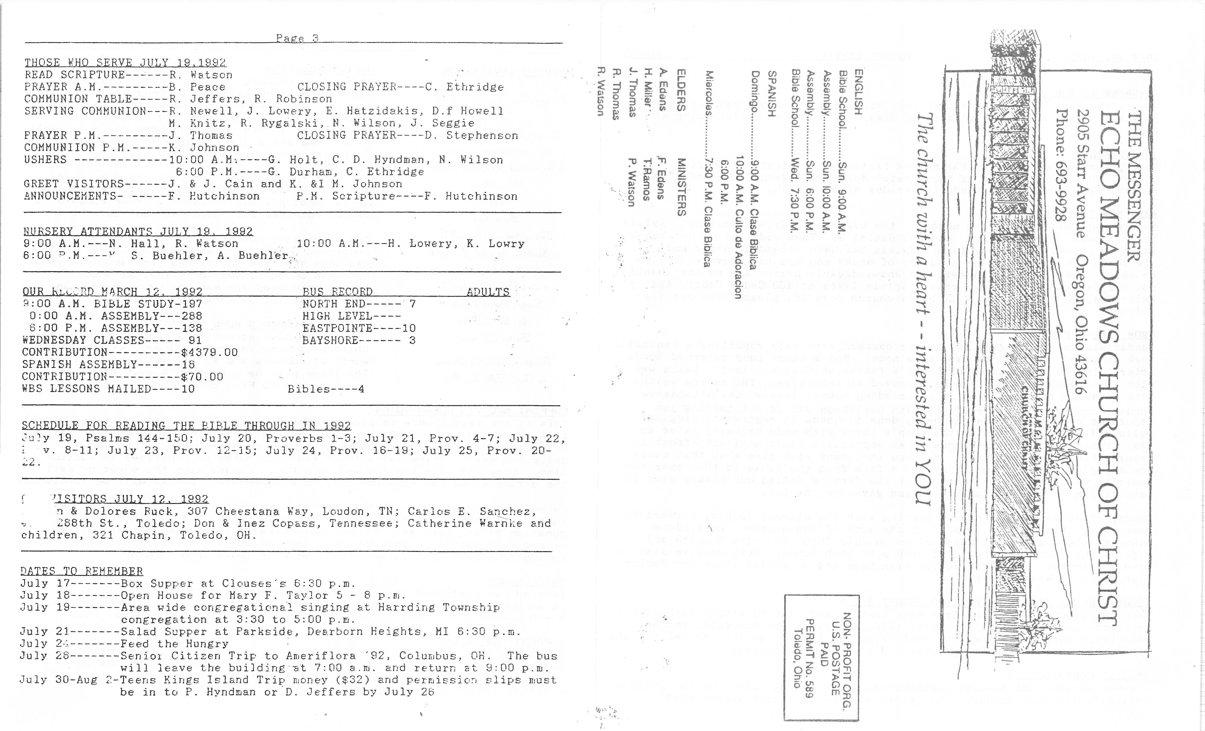 Scanned bulletin, page 1 of 1992-07-19.pdf