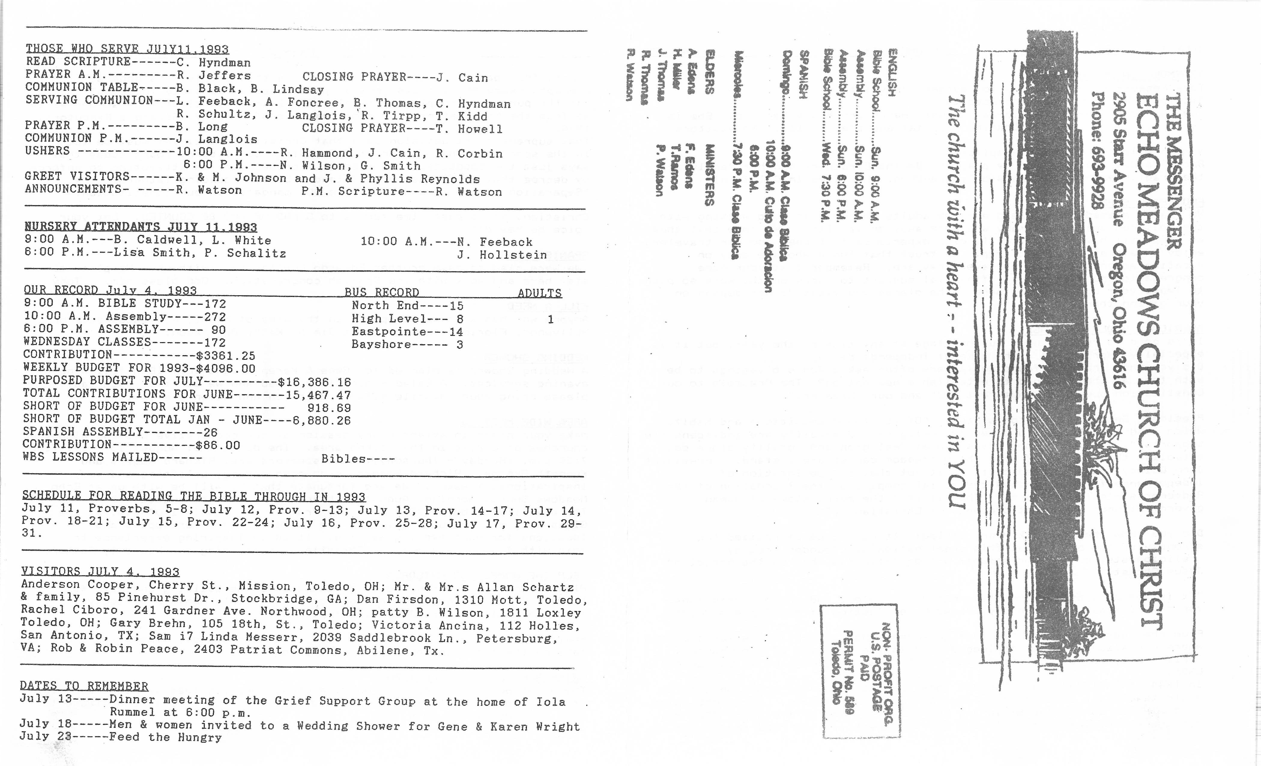 Scanned bulletin, page 1 of 1993-07-11.pdf