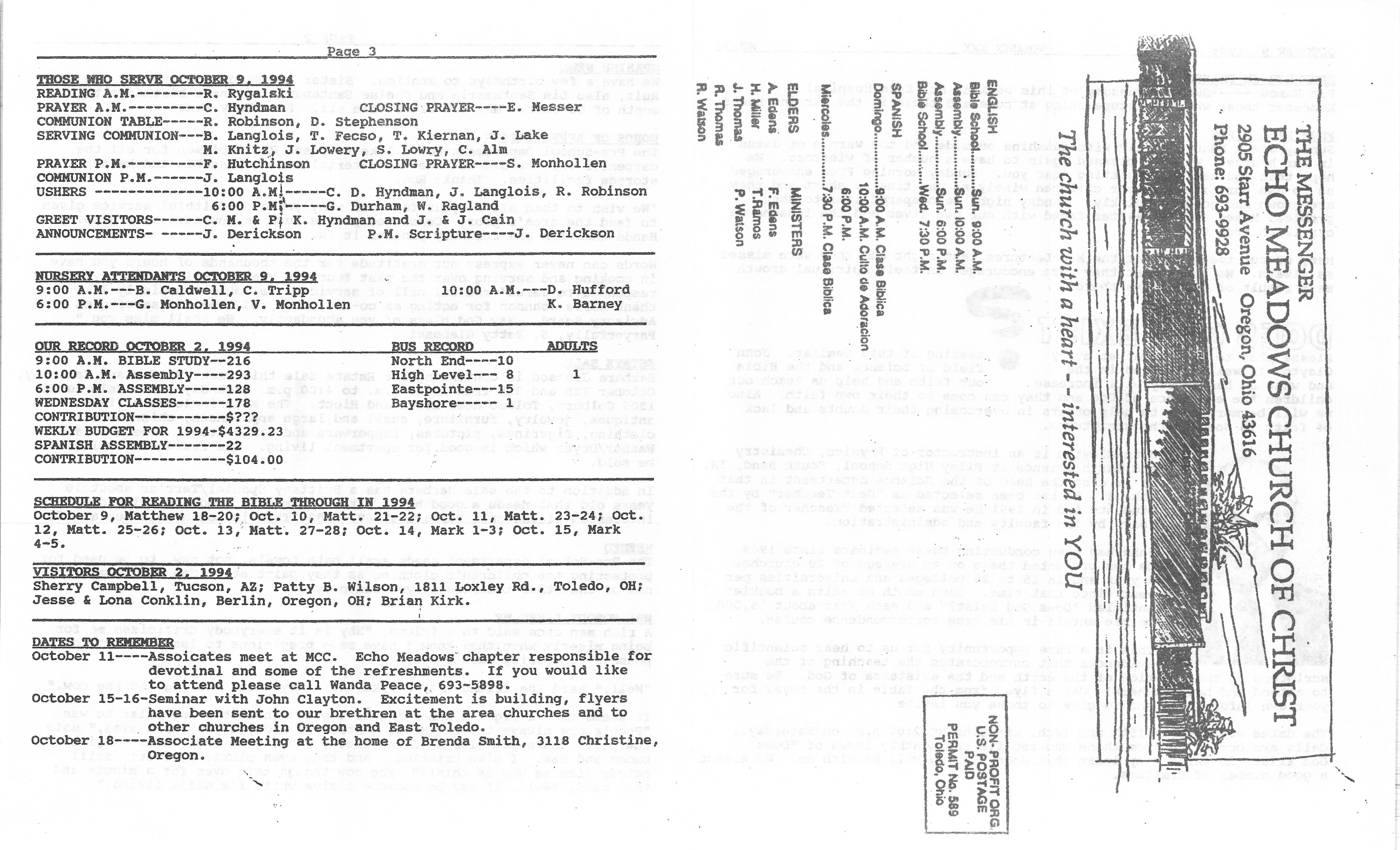 Scanned bulletin, page 1 of 1994-10-09.pdf