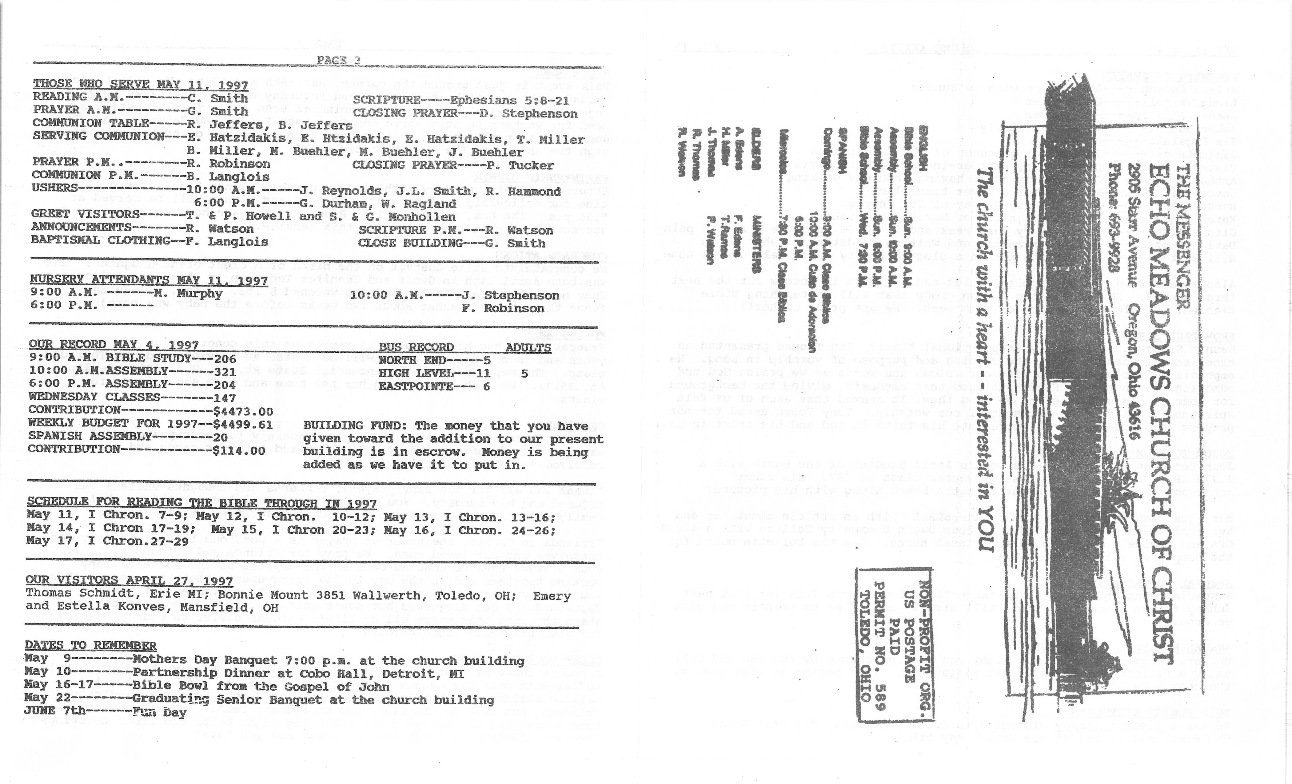 Scanned bulletin, page 1 of 1997-05-11.pdf