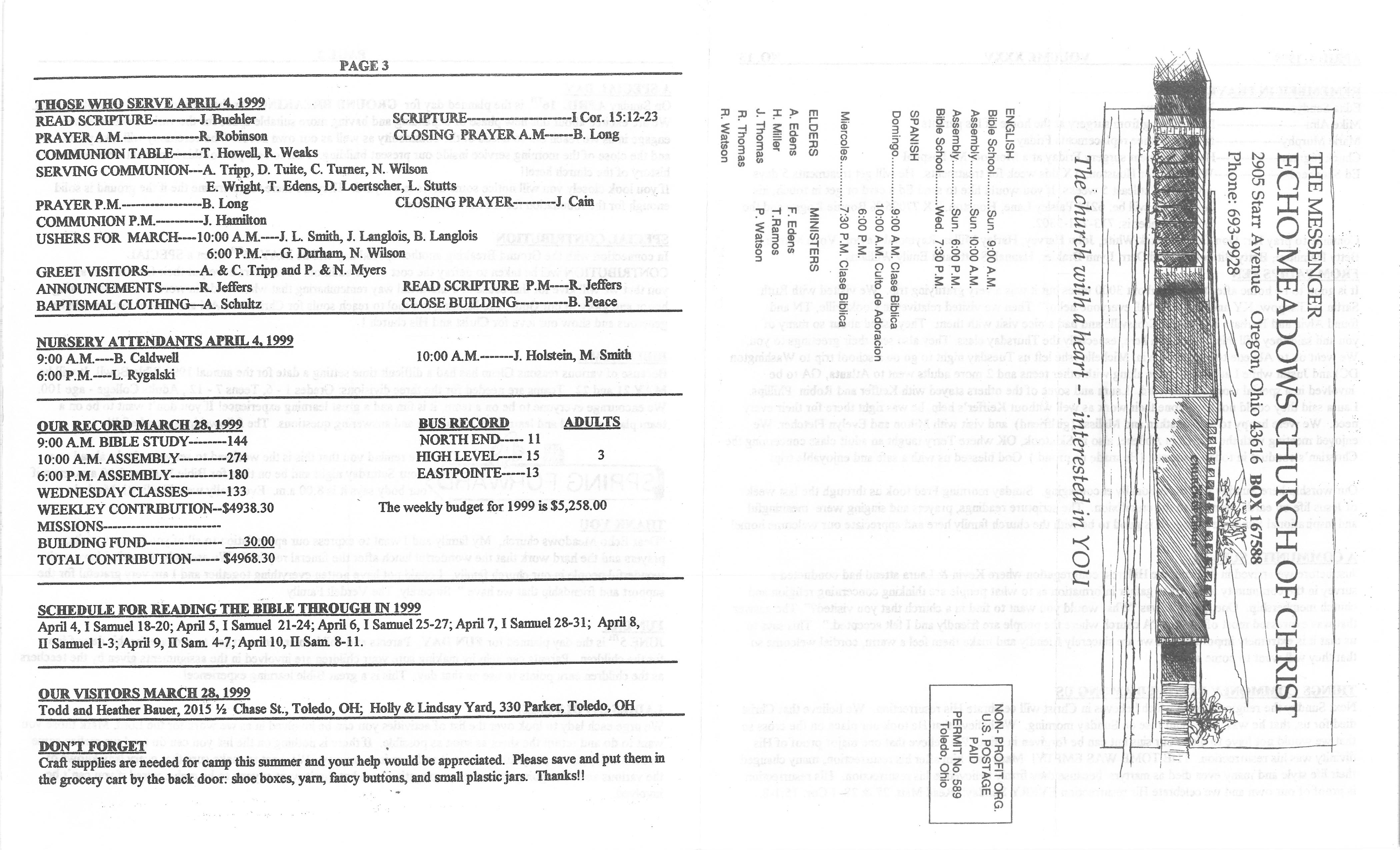 Scanned bulletin, page 1 of 1999-04-04.pdf