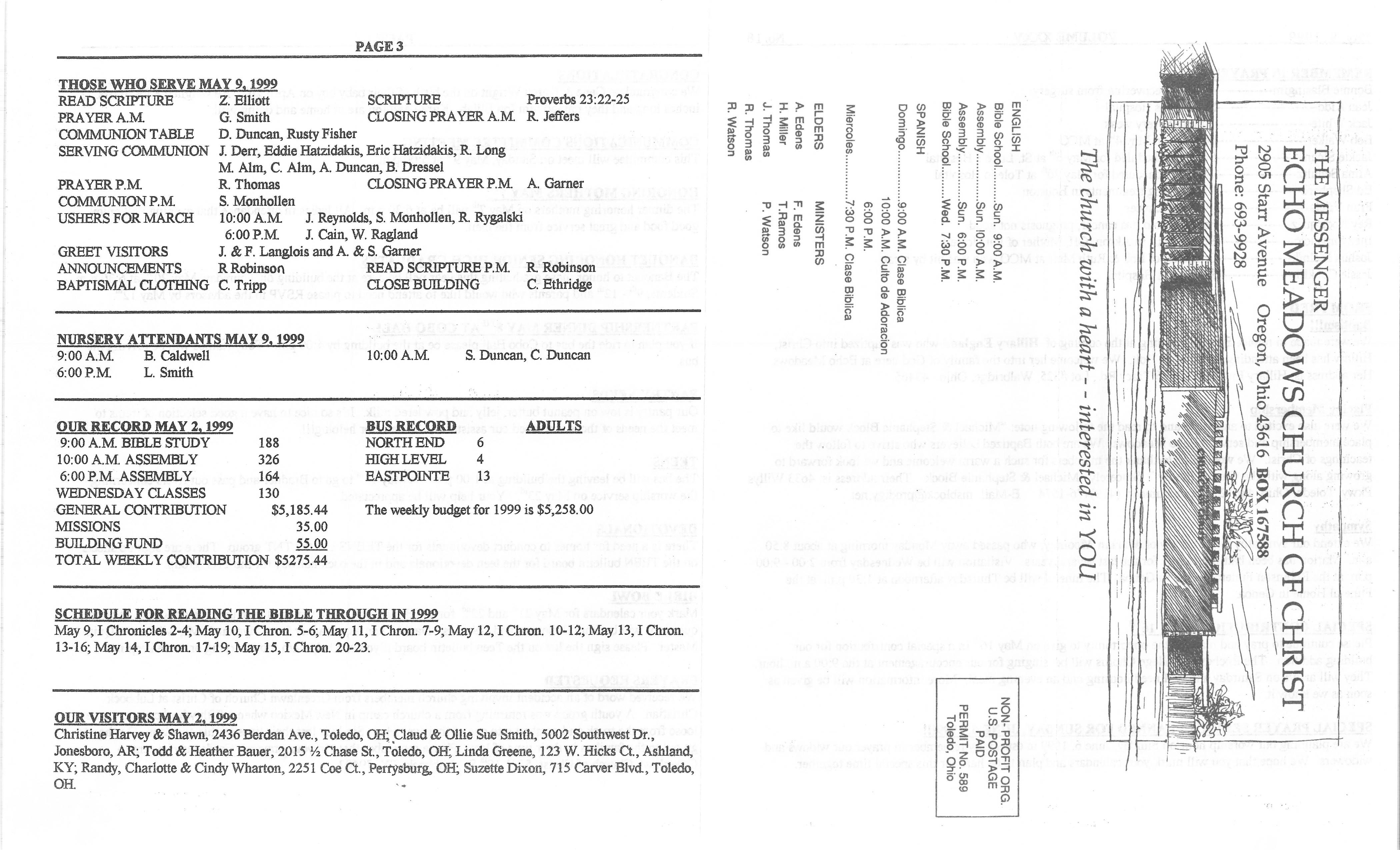 Scanned bulletin, page 1 of 1999-05-09.pdf