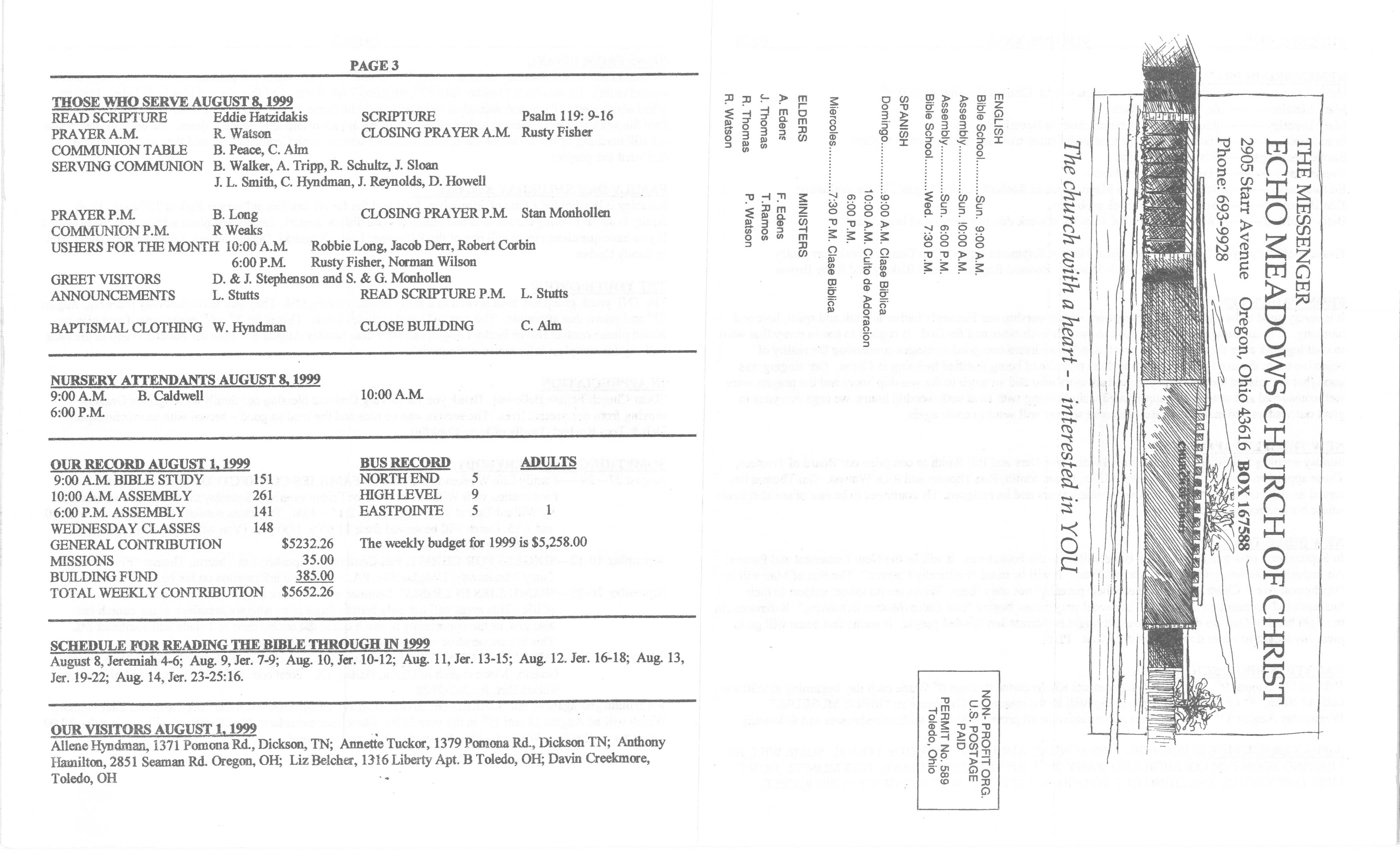 Scanned bulletin, page 1 of 1999-08-08.pdf