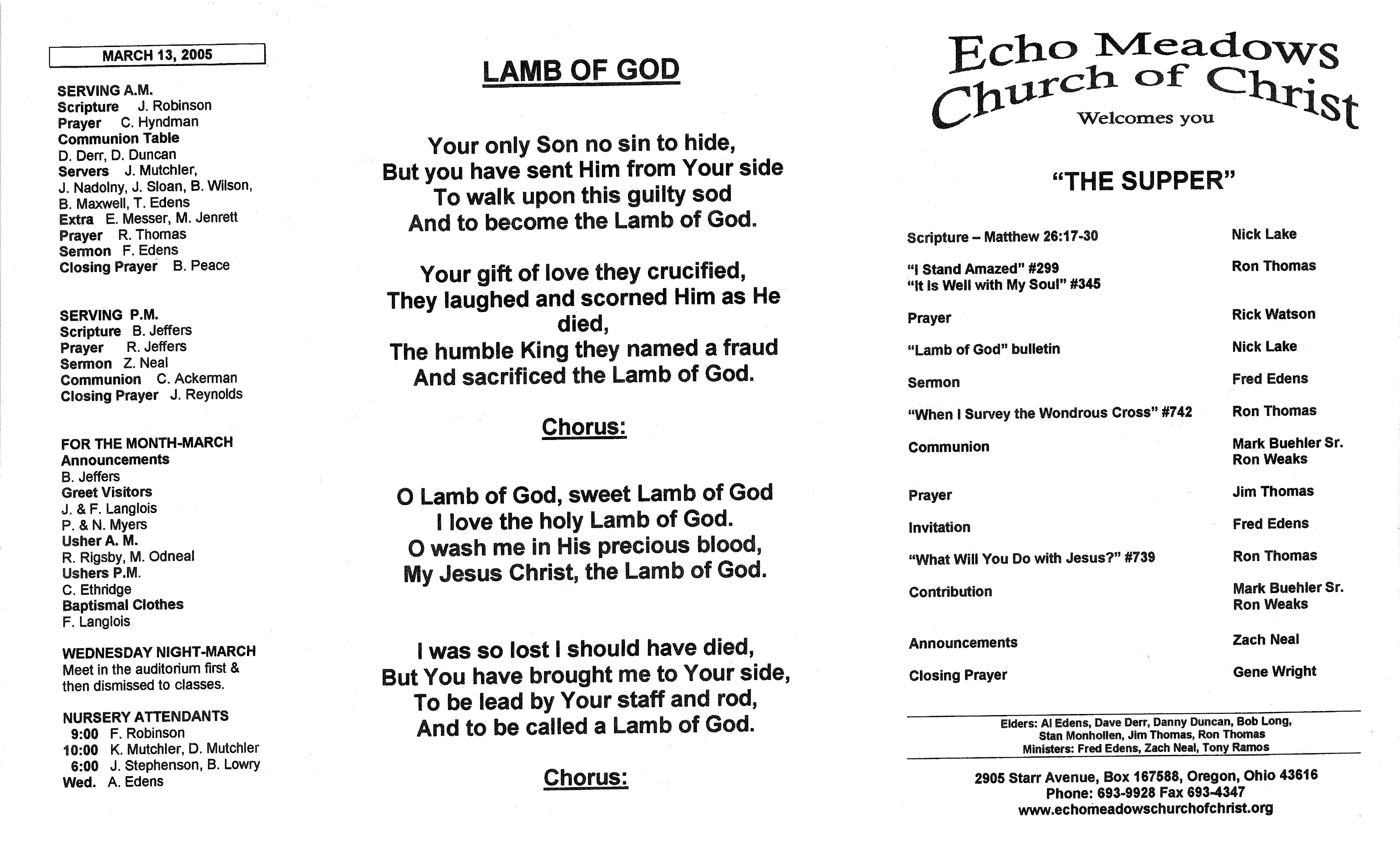 Scanned bulletin, page 1 of 2005-03-06.pdf