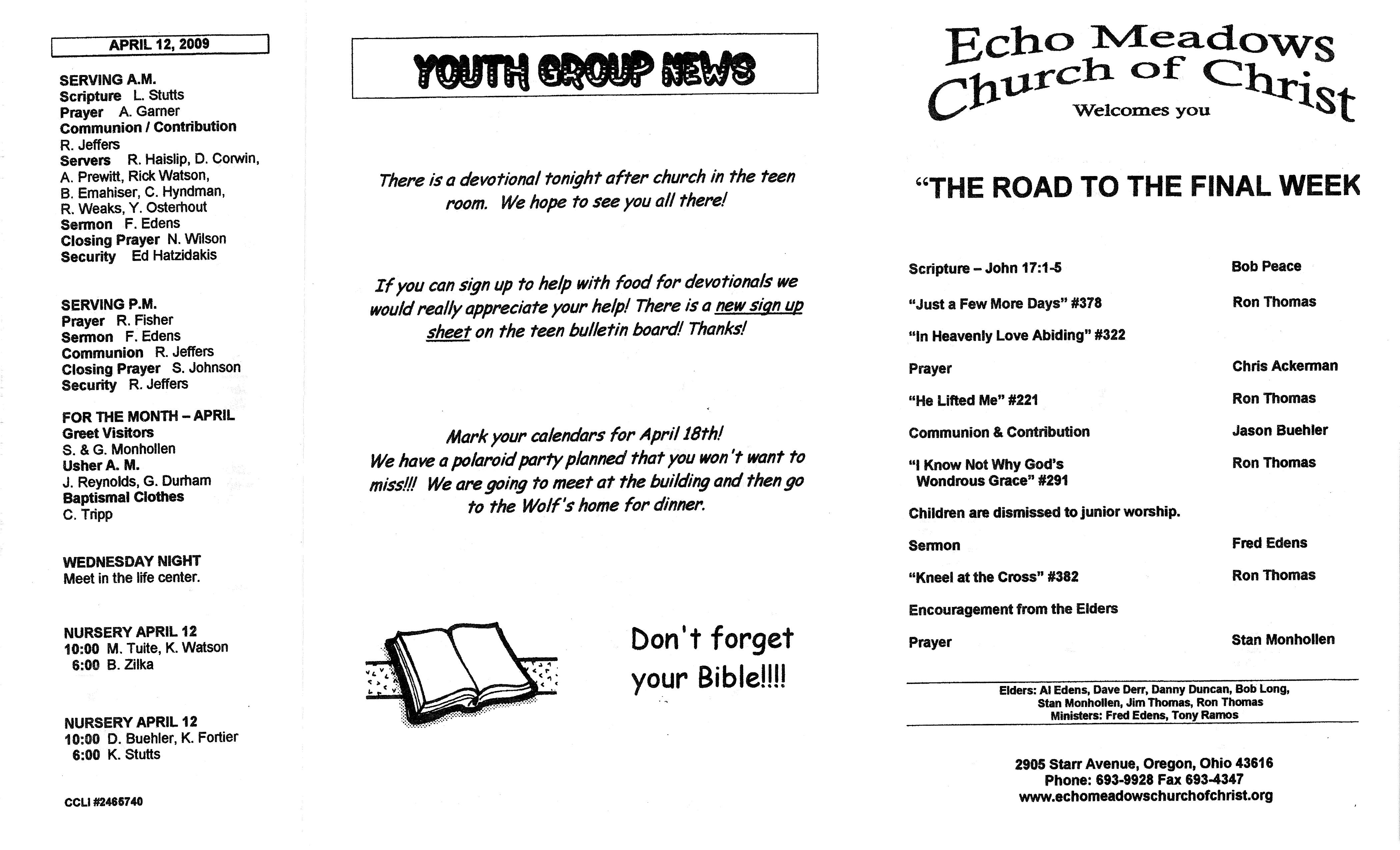 Scanned bulletin, page 1 of 2009-04-05.pdf