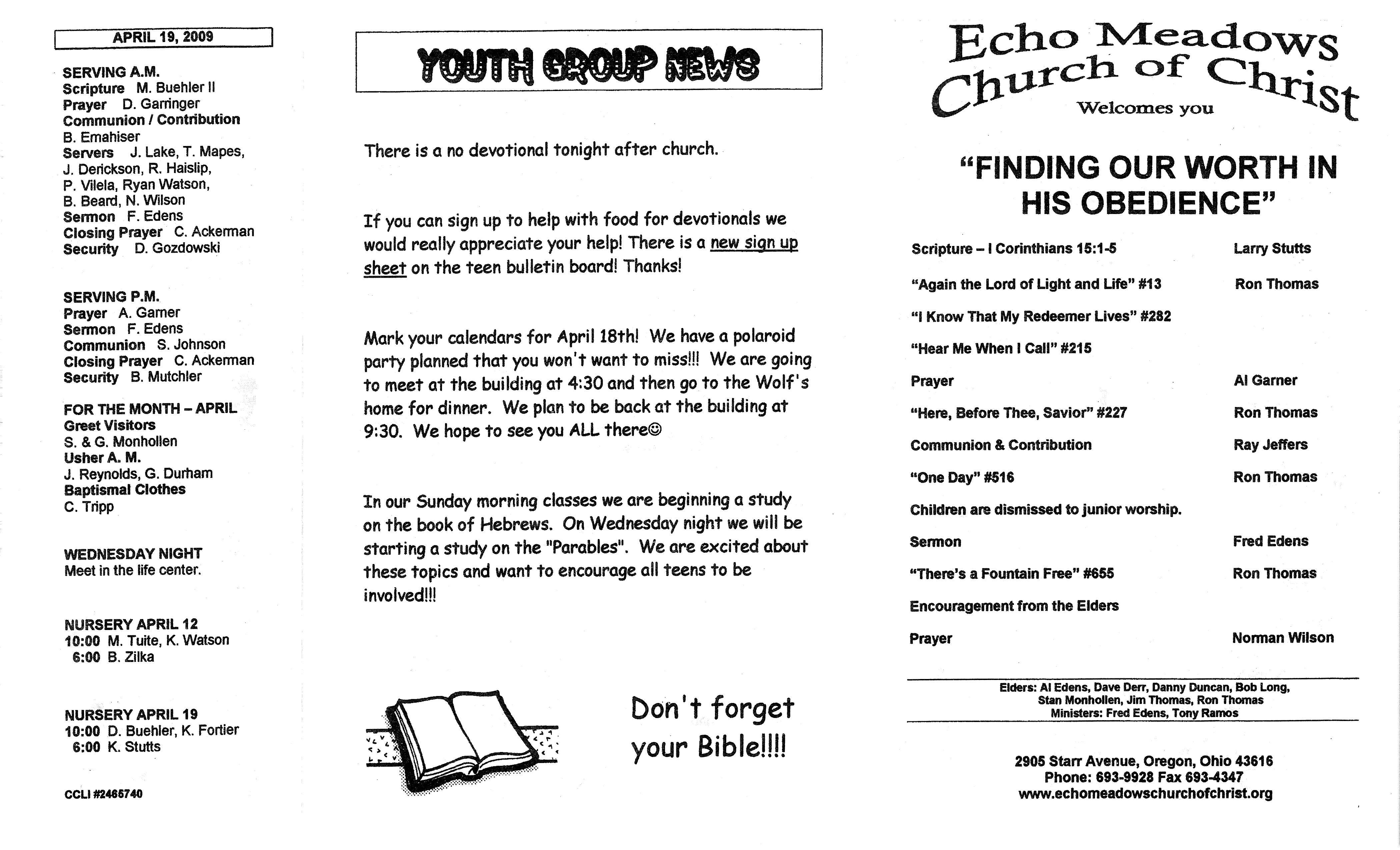Scanned bulletin, page 1 of 2009-04-12.pdf