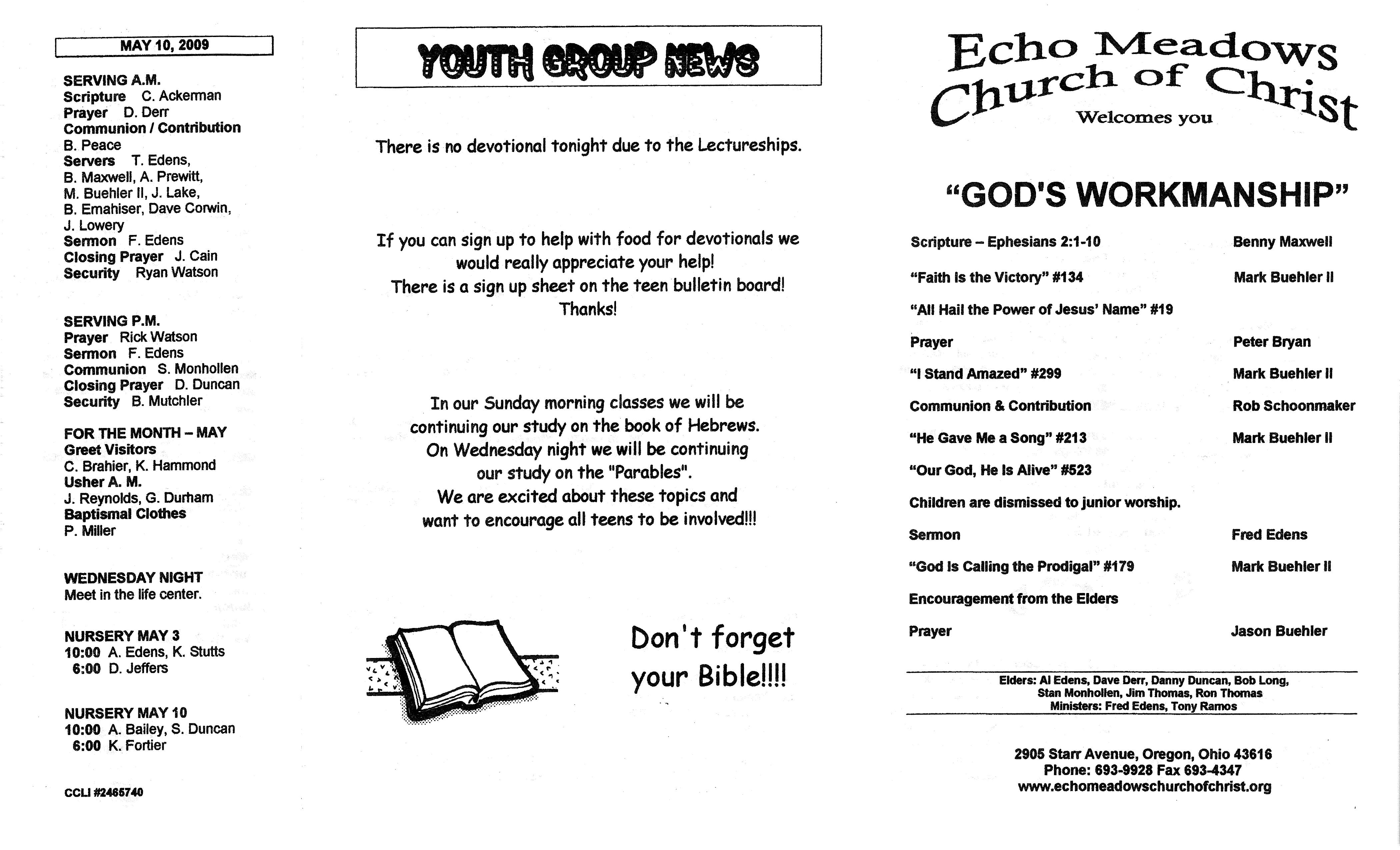 Scanned bulletin, page 1 of 2009-05-03.pdf