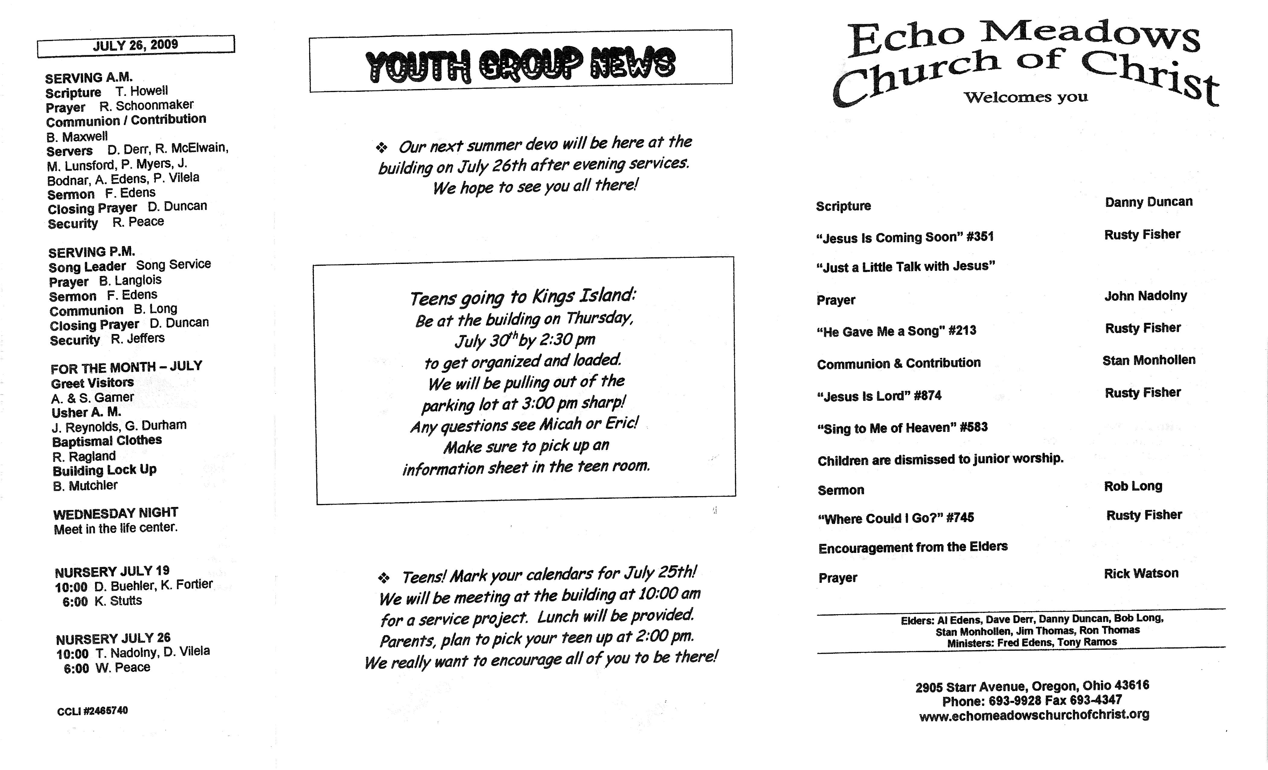 Scanned bulletin, page 1 of 2009-07-19.pdf