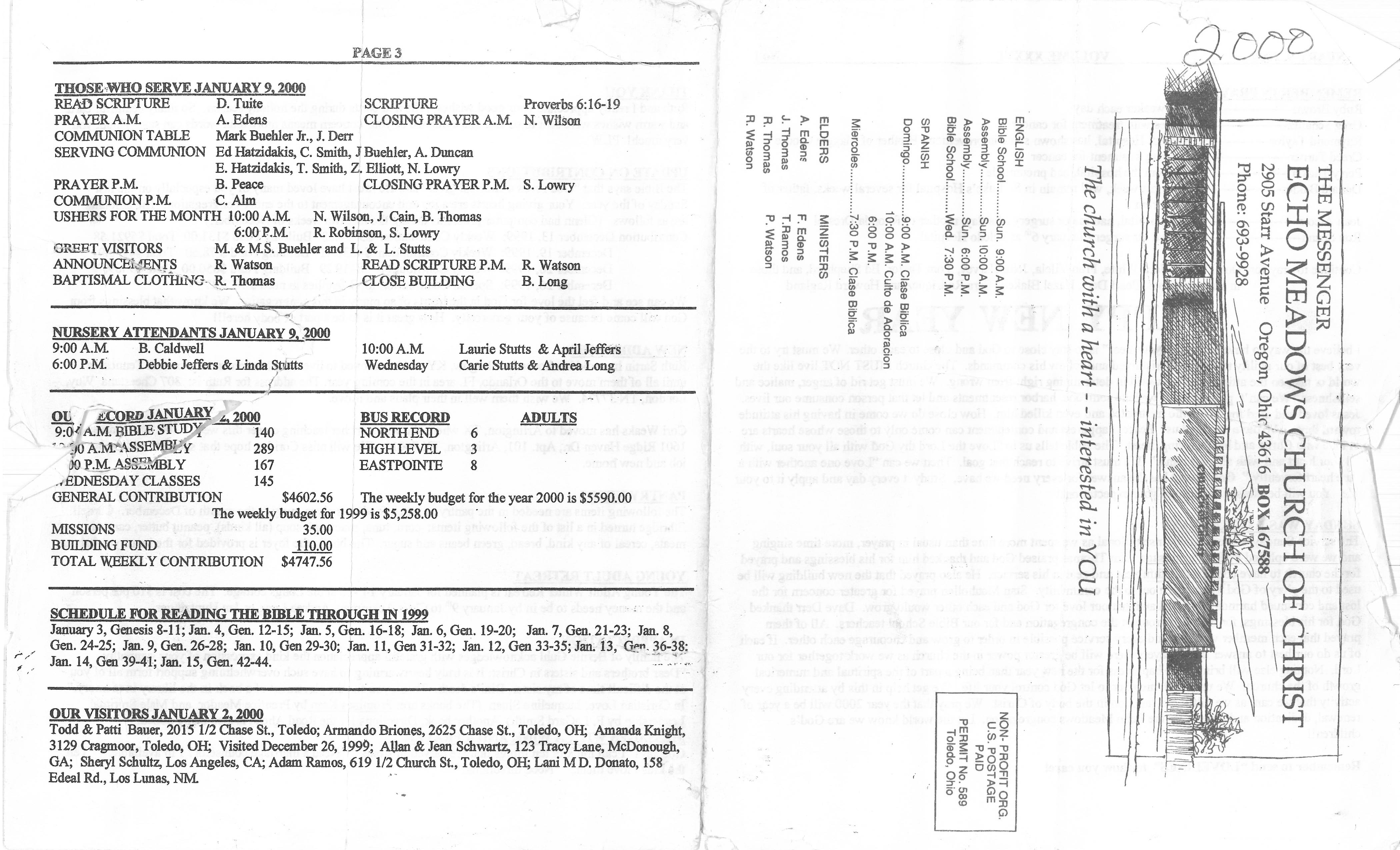 Scanned bulletin, page 1 of 2000-01-09.pdf