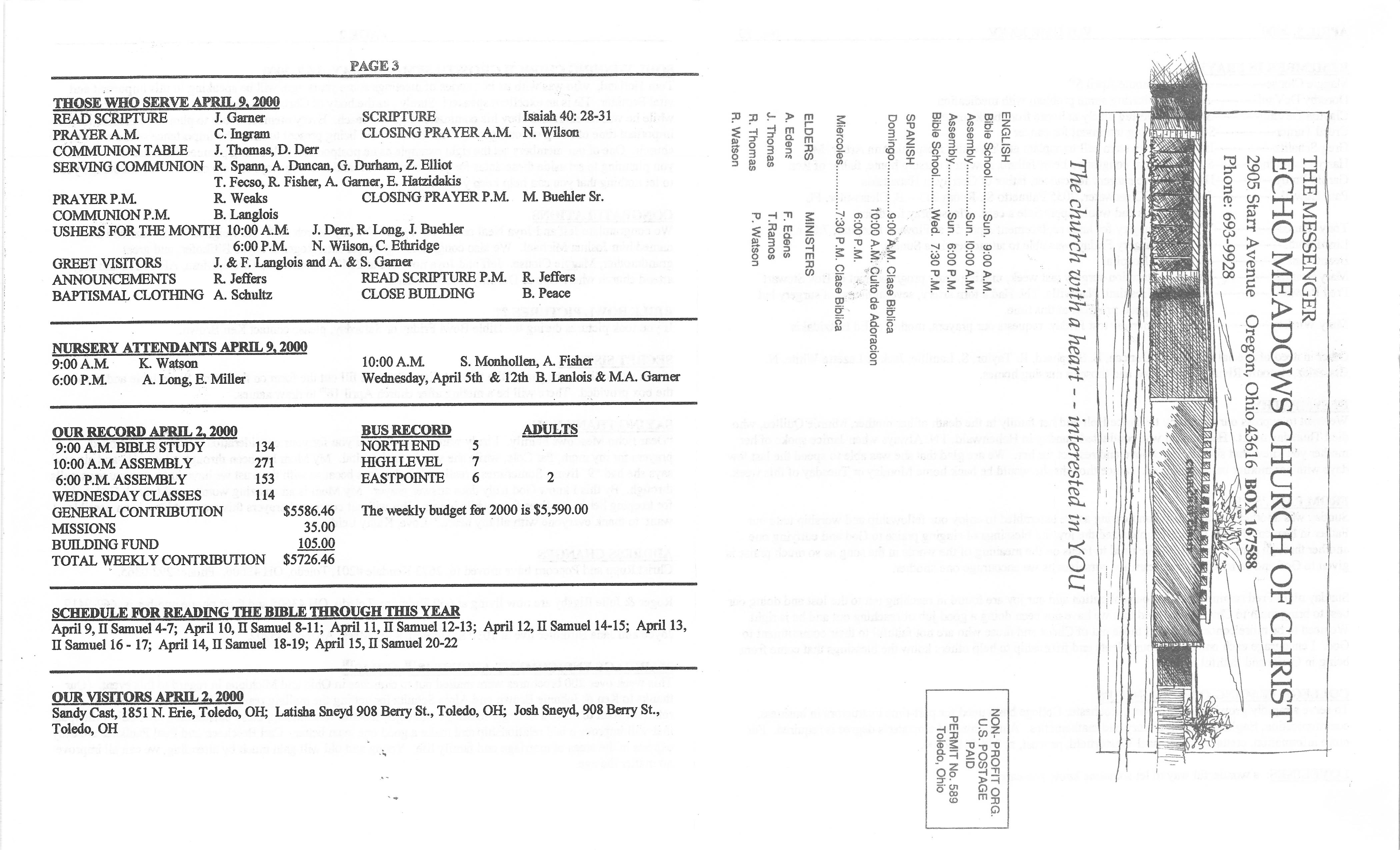 Scanned bulletin, page 1 of 2000-04-09.pdf