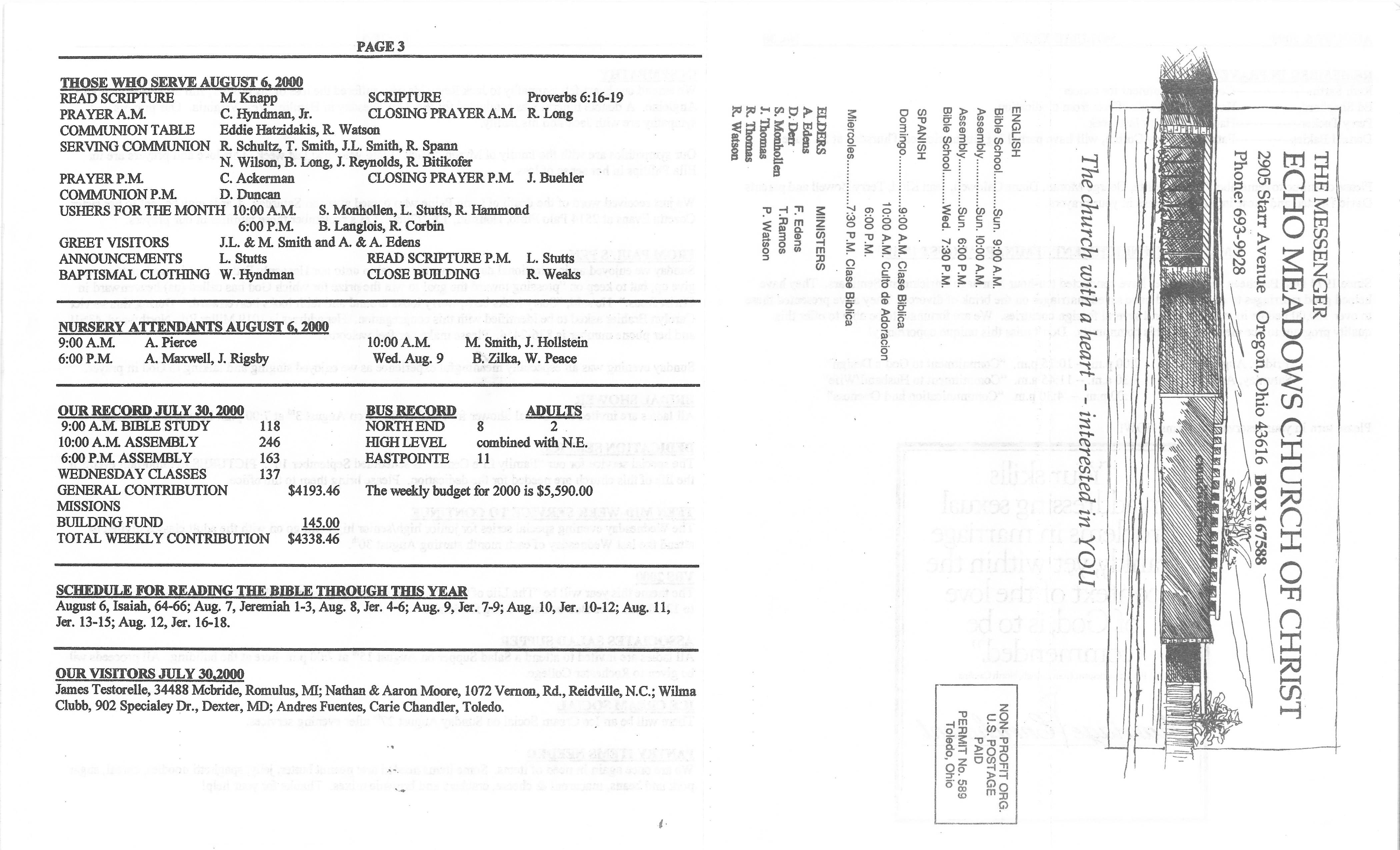 Scanned bulletin, page 1 of 2000-08-06.pdf